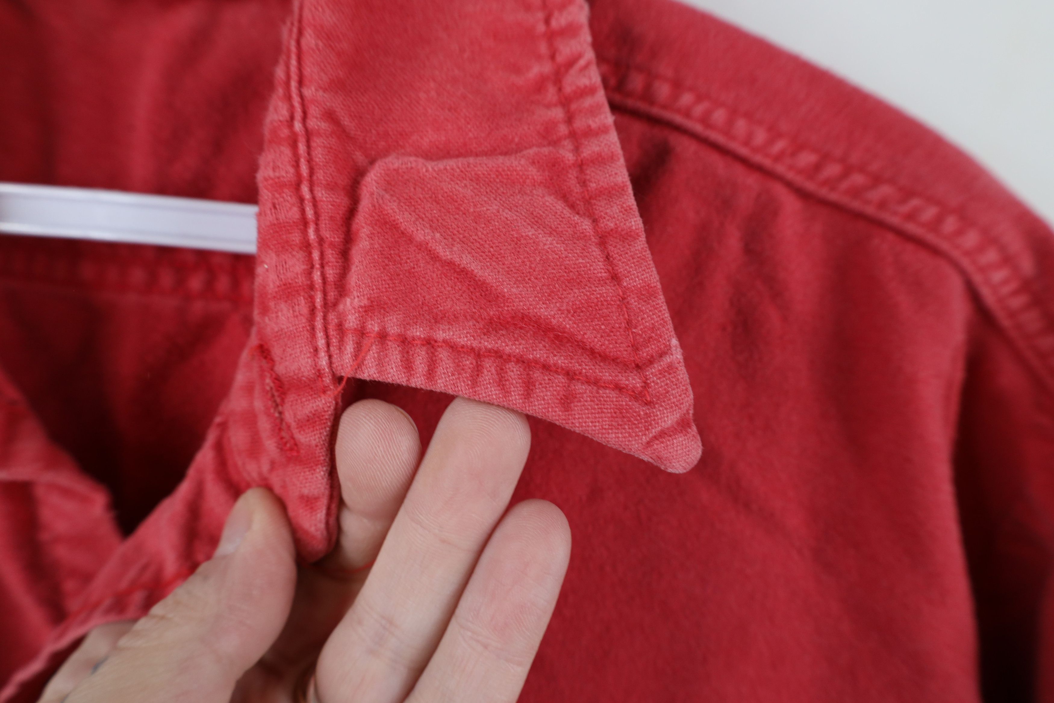 FiveBrother × Vintage Vintage 90s Five Brother Chamois Cloth Button Shirt Red USA Size US L / EU 52-54 / 3 - 11 Thumbnail