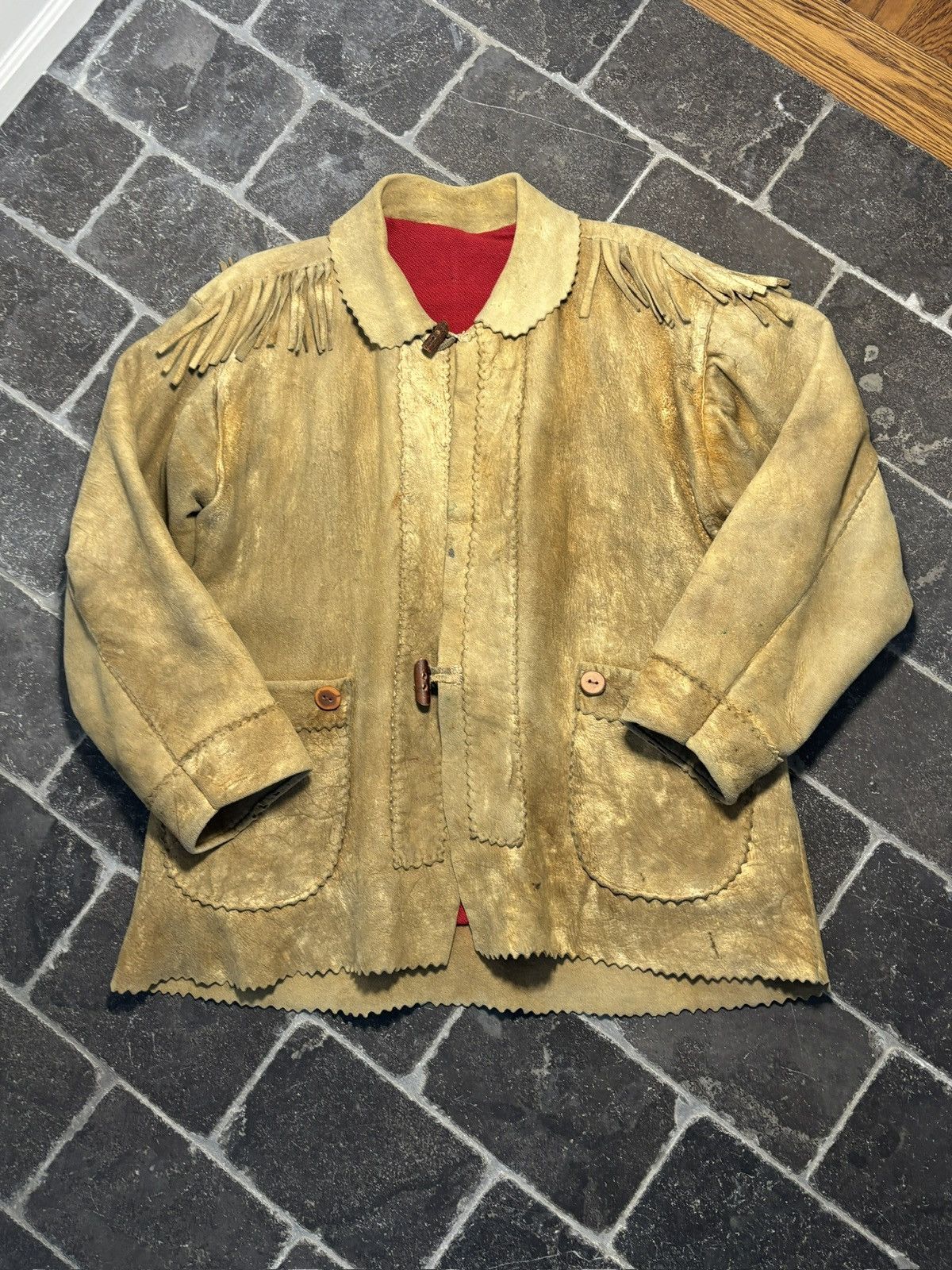 Vintage True Vintage Moose Leather Coat Moosehide Blanket Lined Hand Size US M / EU 48-50 / 2 - 3 Thumbnail