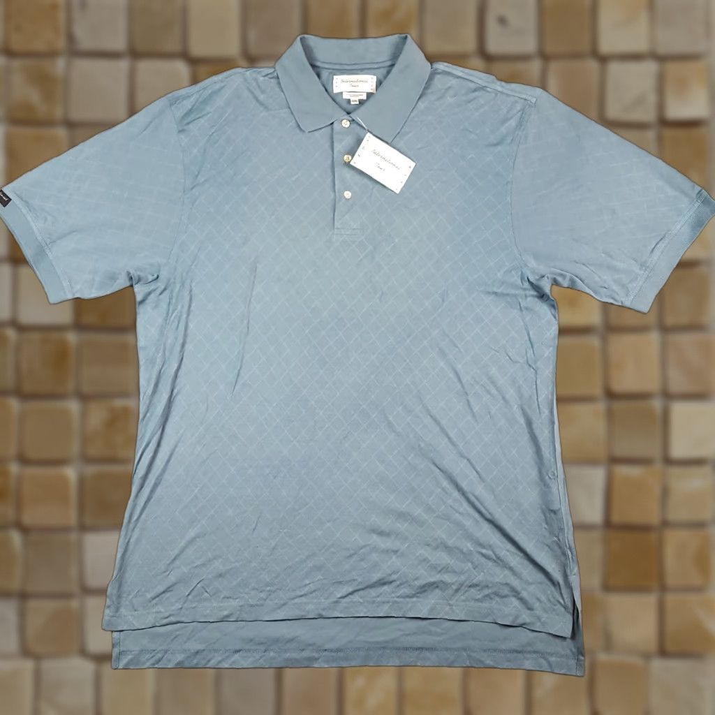Izod VINTAGE IZOD Polo Shirt Men’s Golf Collared Button-Front Short Sleeve Blue Argyle Diamond Size L / 90s Preppy Grunge Surf Beach Classic Style Size US L / EU 52-54 / 3 - 1 Thumbnail
