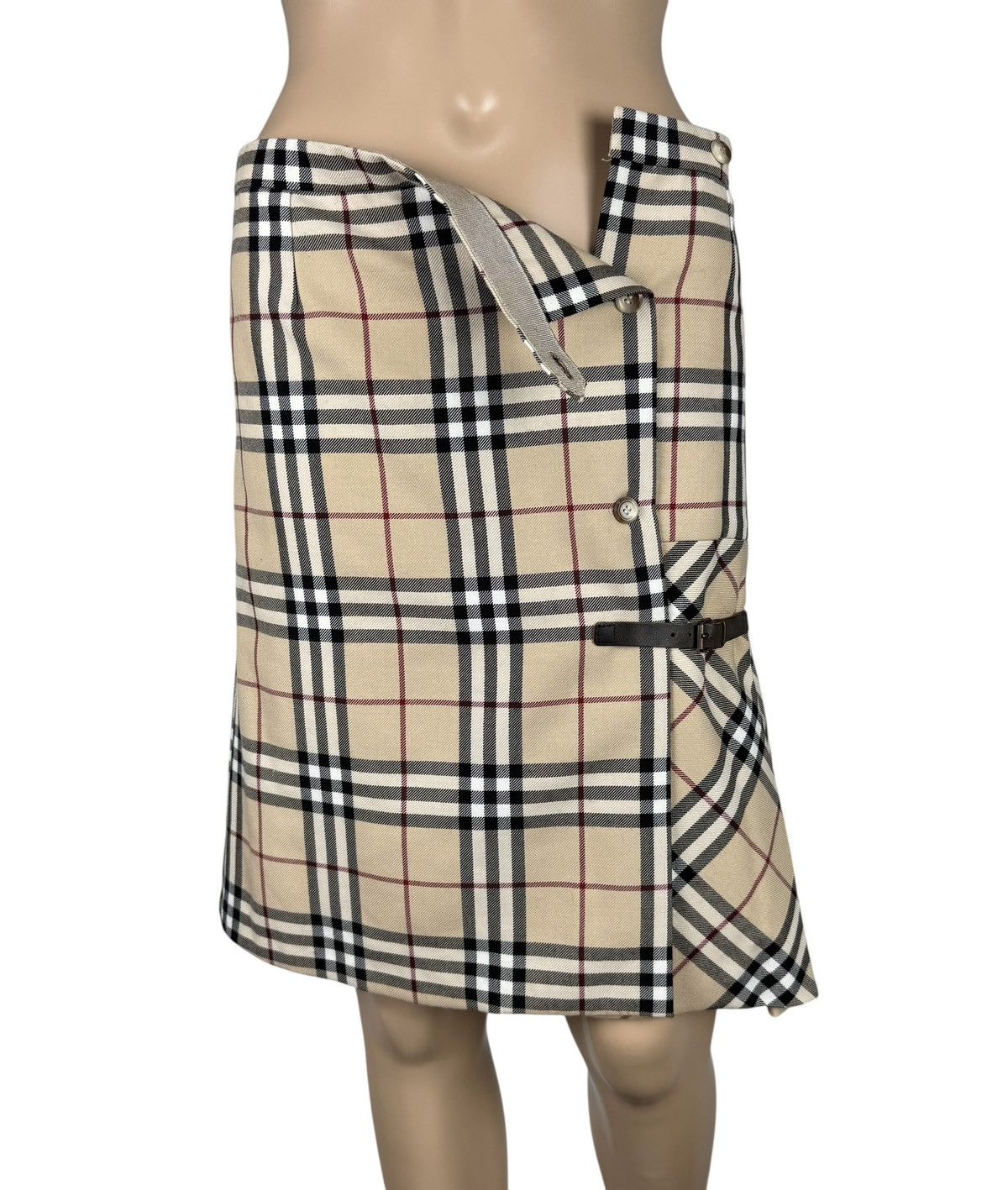 Burberry Burberry Check Skirt Wrap Full Checkered Leather Buckle Size 25" / US 0 / IT 36 - 9 Thumbnail