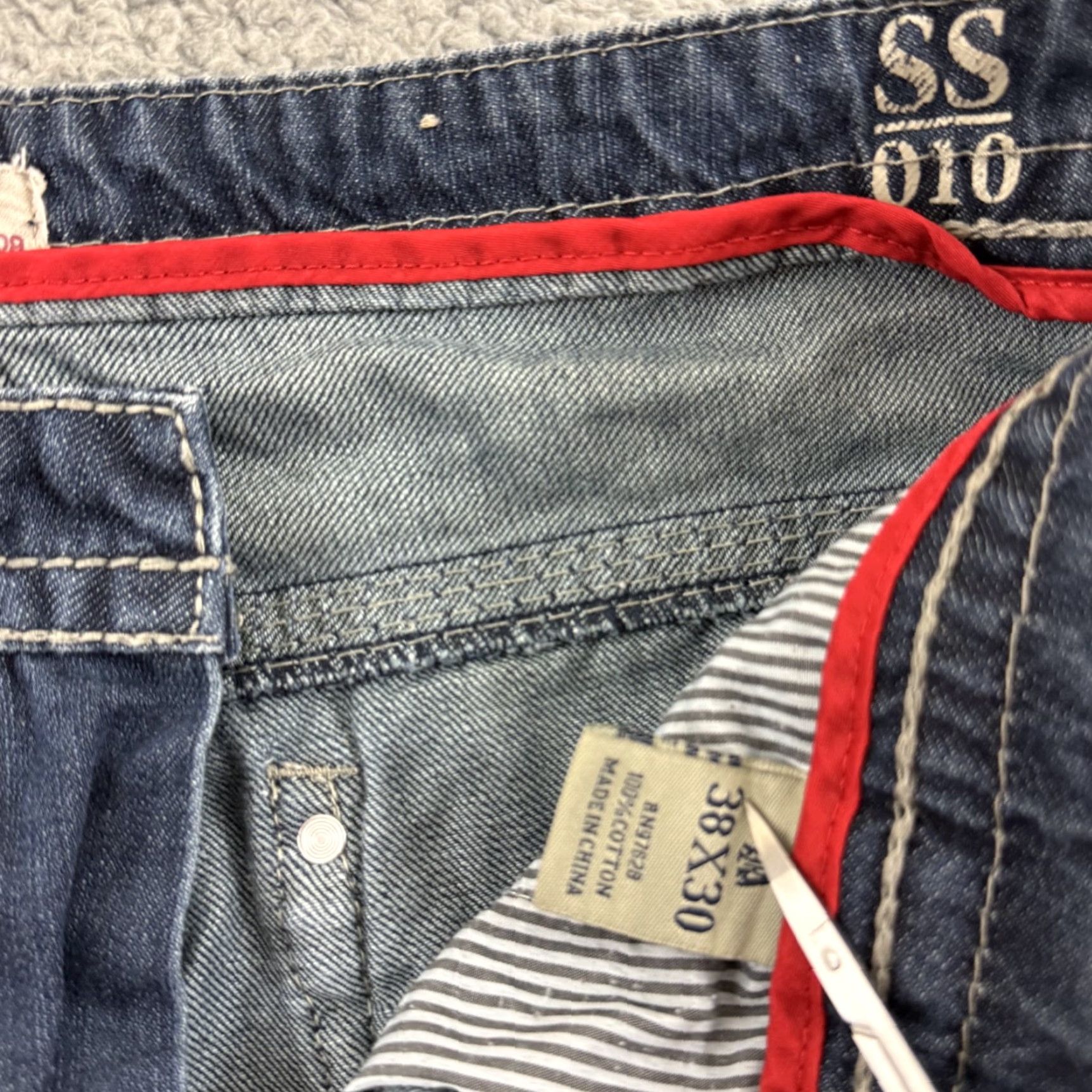 Denime Antique Rivet Jeans 38x30 Blue Bootcut Denim Western 5-Pocket Regular Mens Capable Distressed Size US 38 / EU 54 - 7 Thumbnail