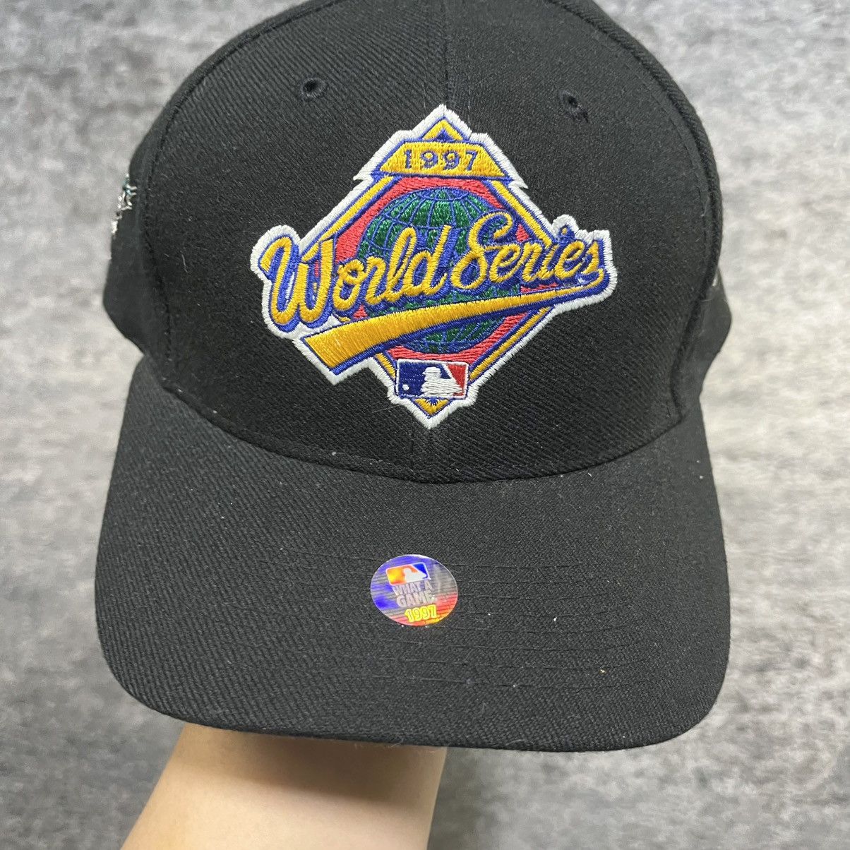 Vintage Vintage 1997 World Series MLB Indians Marlins Snapback Hat Size ONE SIZE - 2 Thumbnail