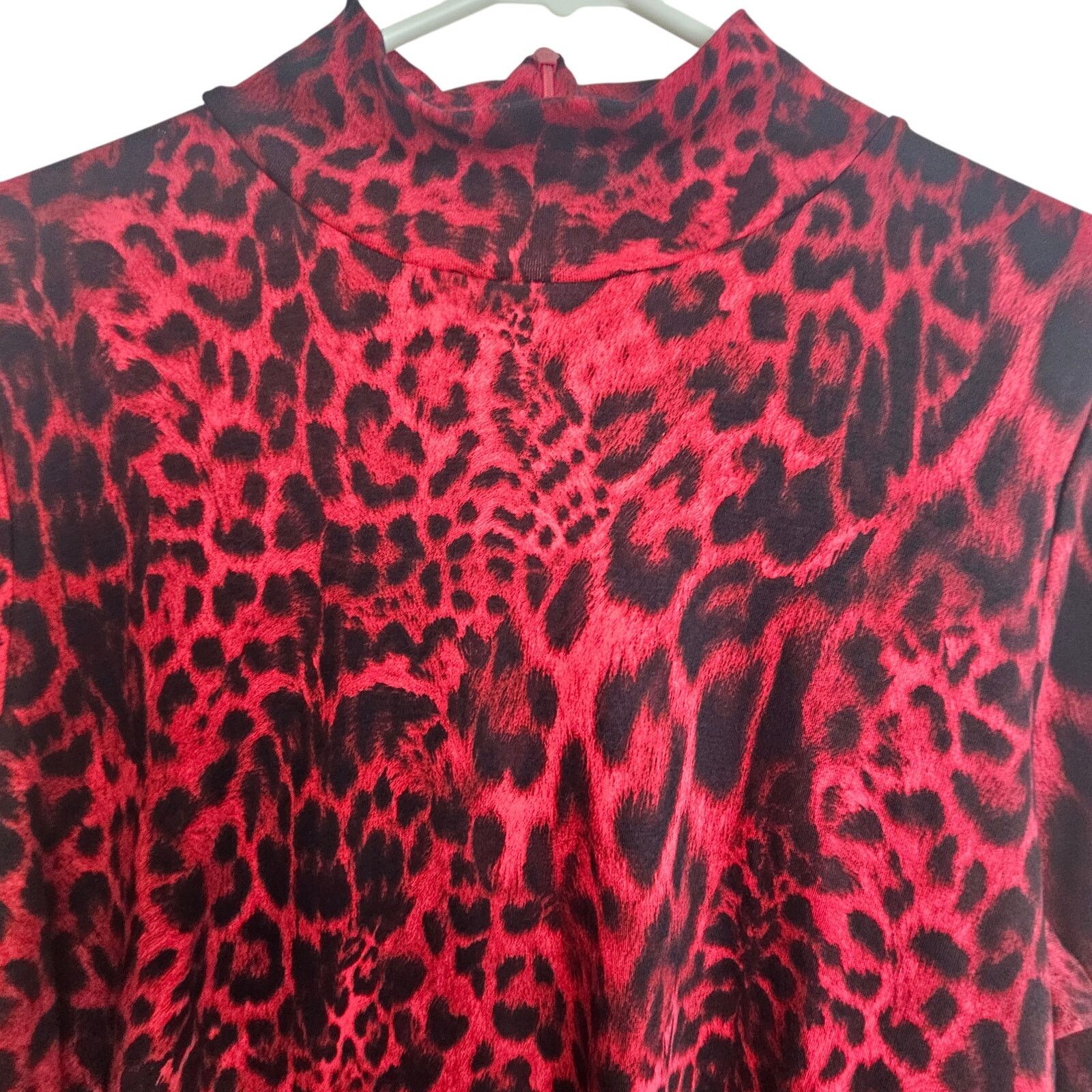 Chicos Chicos Blouse 2 (US L) Leopard Mock LS Artsy Art To Wear Size L / US 10 / IT 46 - 2 Thumbnail