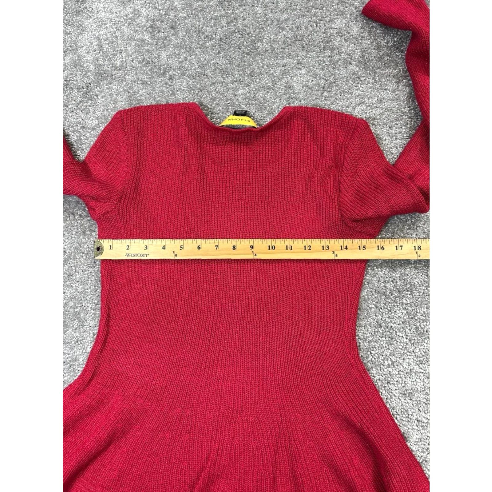 St. John VINTAGE ST.JOHN Women’s Blouse Shirt Adult Small Red Wool Knit Casual Spring Fall Summer Mens Size S / US 4 / IT 40 - 6 Thumbnail