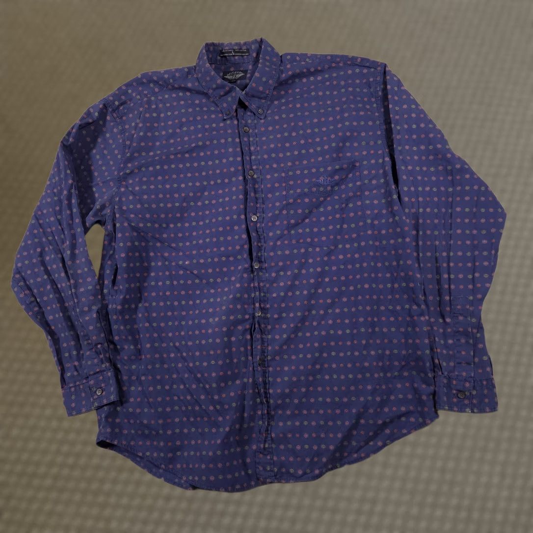 Dockers VINTAGE Dockers Shirt Mens Large Blue Long Sleeve Button Down Geometric 90s Size US L / EU 52-54 / 3 - 1 Thumbnail