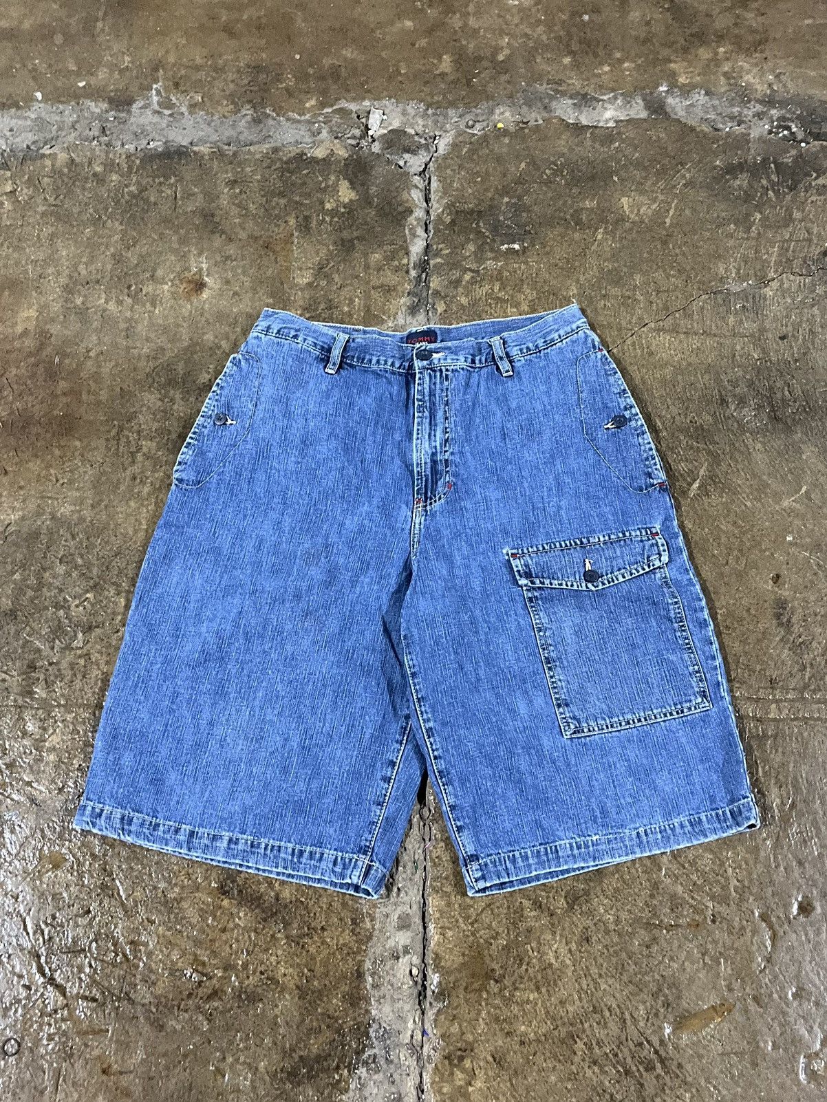 JNCO × Tommy Hilfiger × Vintage Crazy Y2K Tommy Hilfiger Cargo Jorts Skater Baggy Shorts Size US 34 / EU 50 - 1 Thumbnail