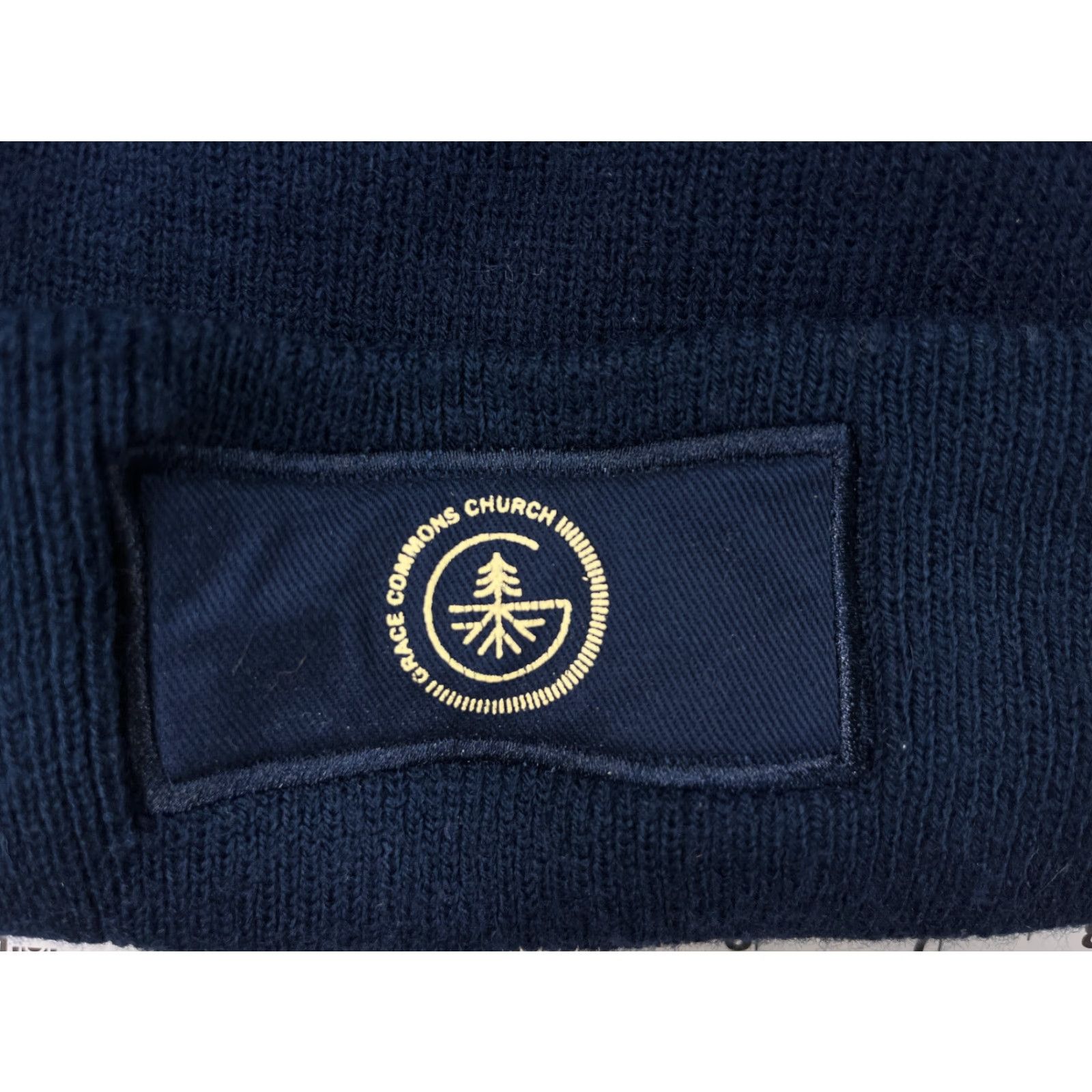 Vintage Grace Commons Church Beanie Toque Adult One Size Blue Knit Acrylic Presbyterian Hat Beanie Mens Size ONE SIZE - 2 Thumbnail