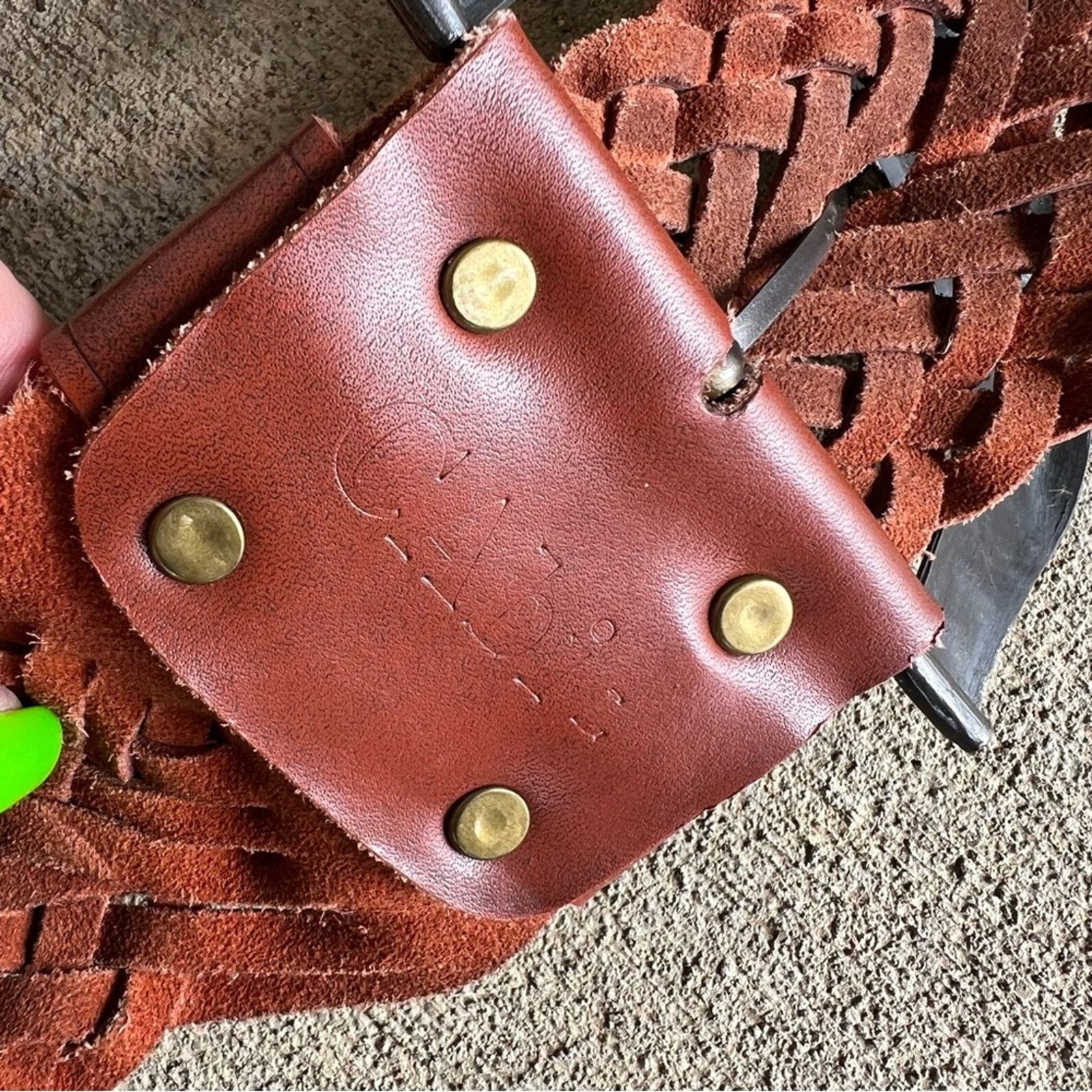 Vintage CABI brown braid leather boho bronze metallic southwest belt Size ONE SIZE - 2 Thumbnail