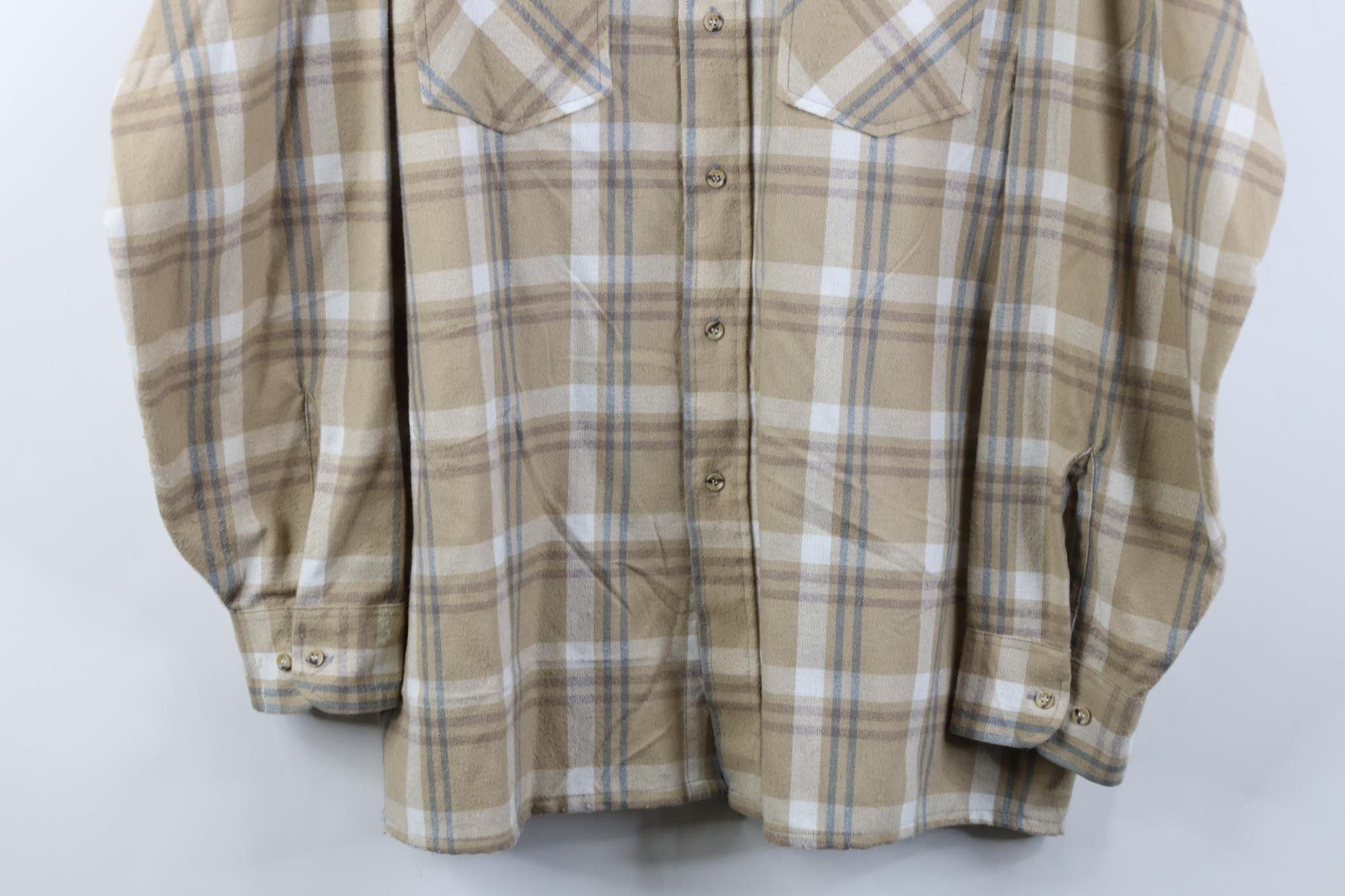 Vintage Vintage 70s Streetwear Flannel Knit Board Button Shirt Plaid Size US L / EU 52-54 / 3 - 3 Thumbnail