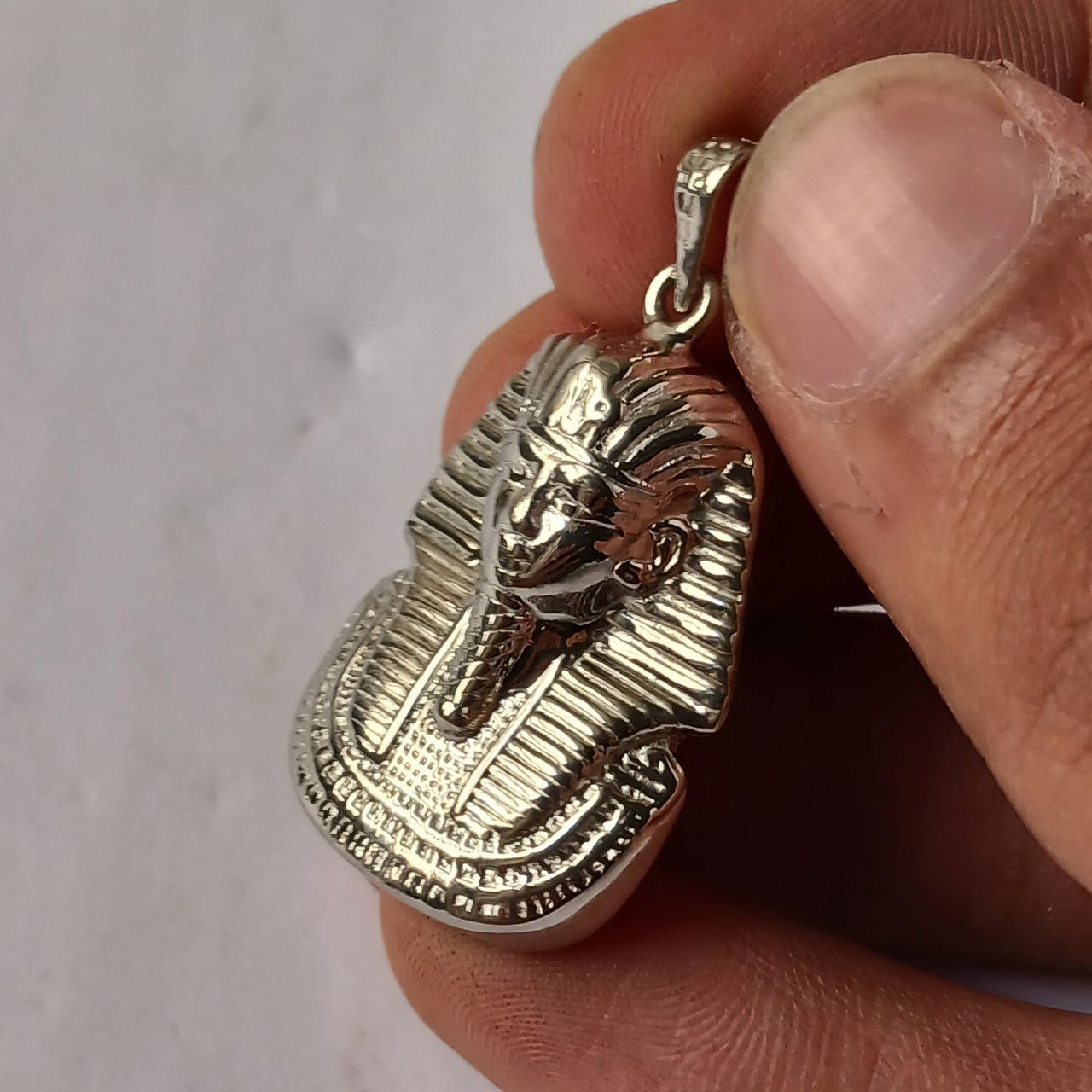 Sterling Silver 925 Sterling Silver Tutankhamun Pendant – Egyptian Pharaoh Size ONE SIZE - 8 Thumbnail