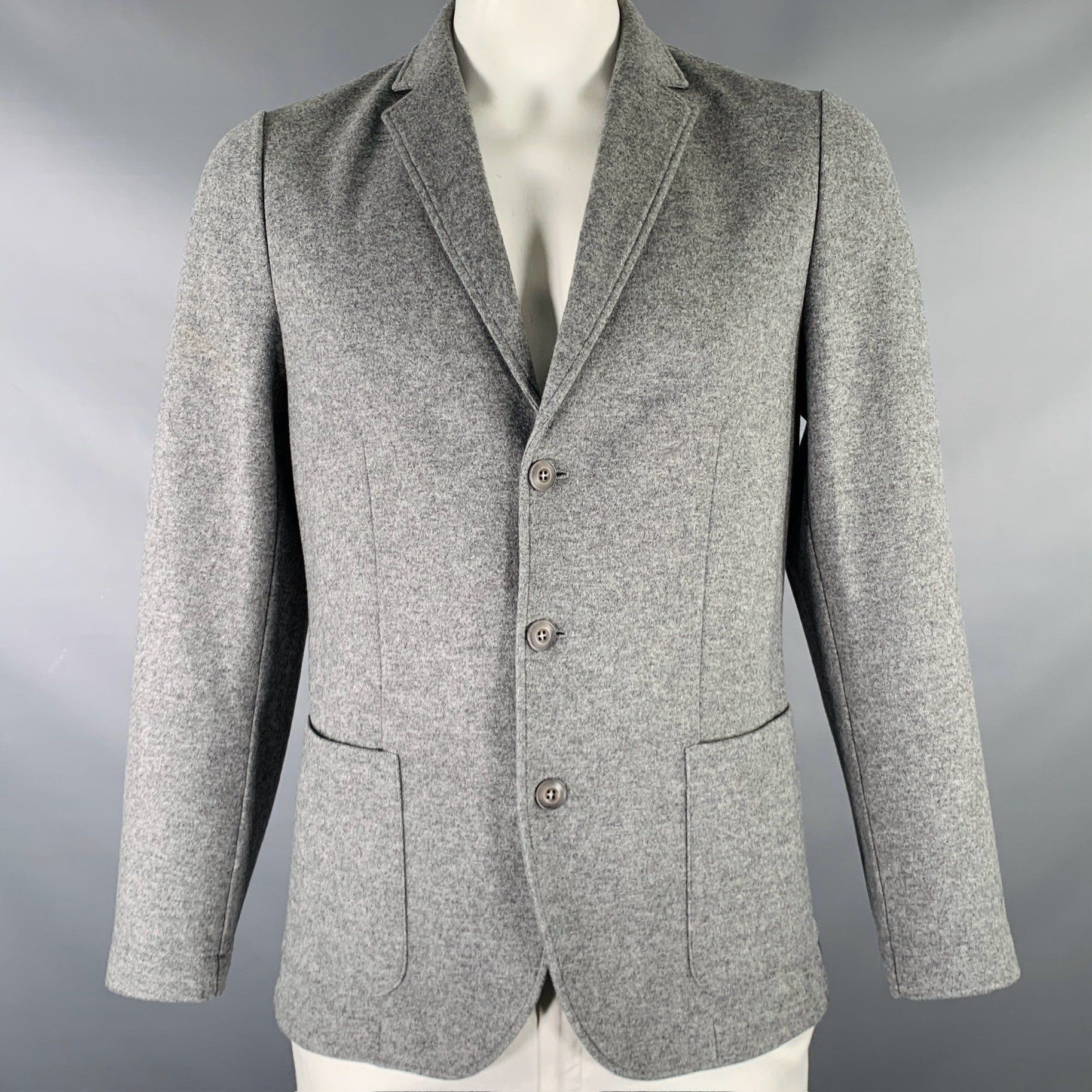 image of Falconeri Grey Heather Cashmere Notch Lapel Cardigan, Men's (Size 2XL)