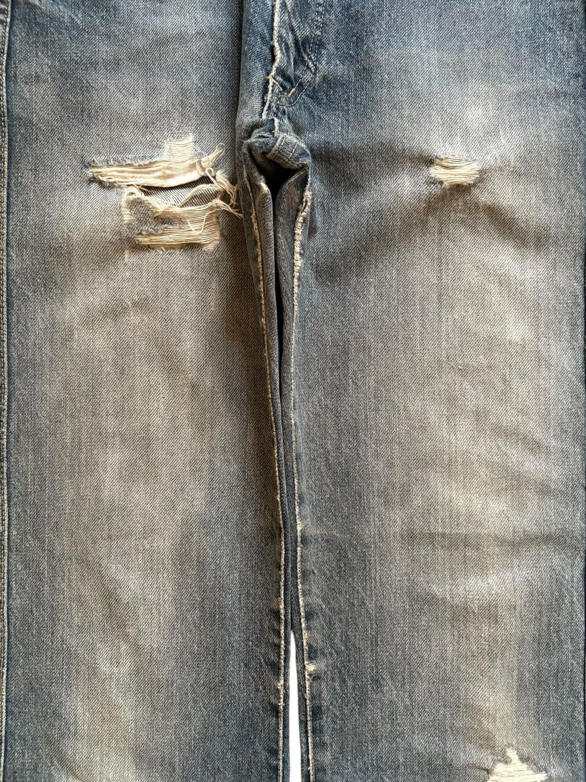 Designer × Katharine Hamnett London Vintage Katharine Mud Wash Distressed Ripped Bootcut Jeans Size 25" / US 0 / IT 36 - 5 Thumbnail