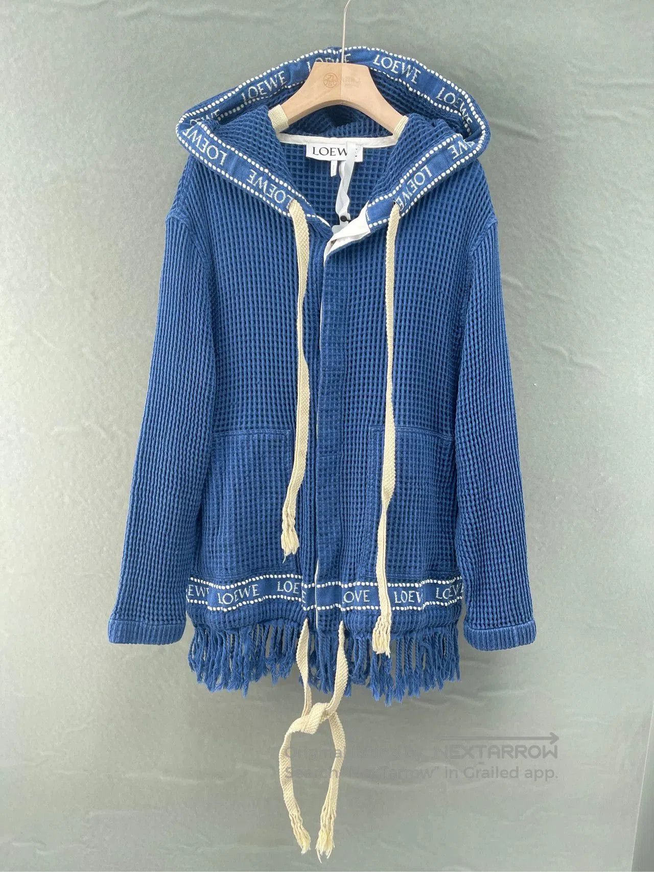 Loewe LOEWE Blue Cotton Hooded Fringe Jacket. Size US M / EU 48-50 / 2 - 1 Thumbnail