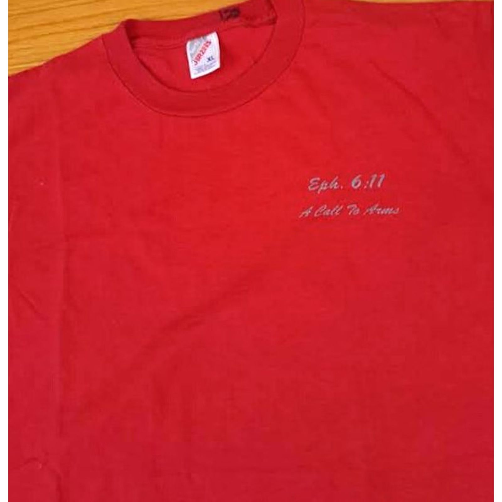 Jerzees VINTAGE Jerzees USA Red T-Shirt XL Crew Neck Short Sleeve Men Cotton Size US XL / EU 56 / 4 - 4 Thumbnail