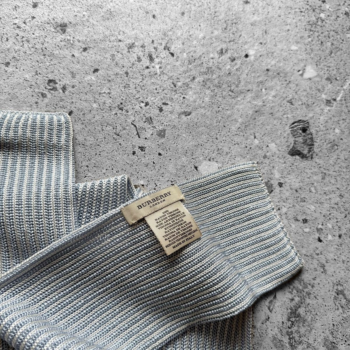 Burberry Burberry Womens Blue Silver Ribbed Knit Scarf Size ONE SIZE - 4 Thumbnail