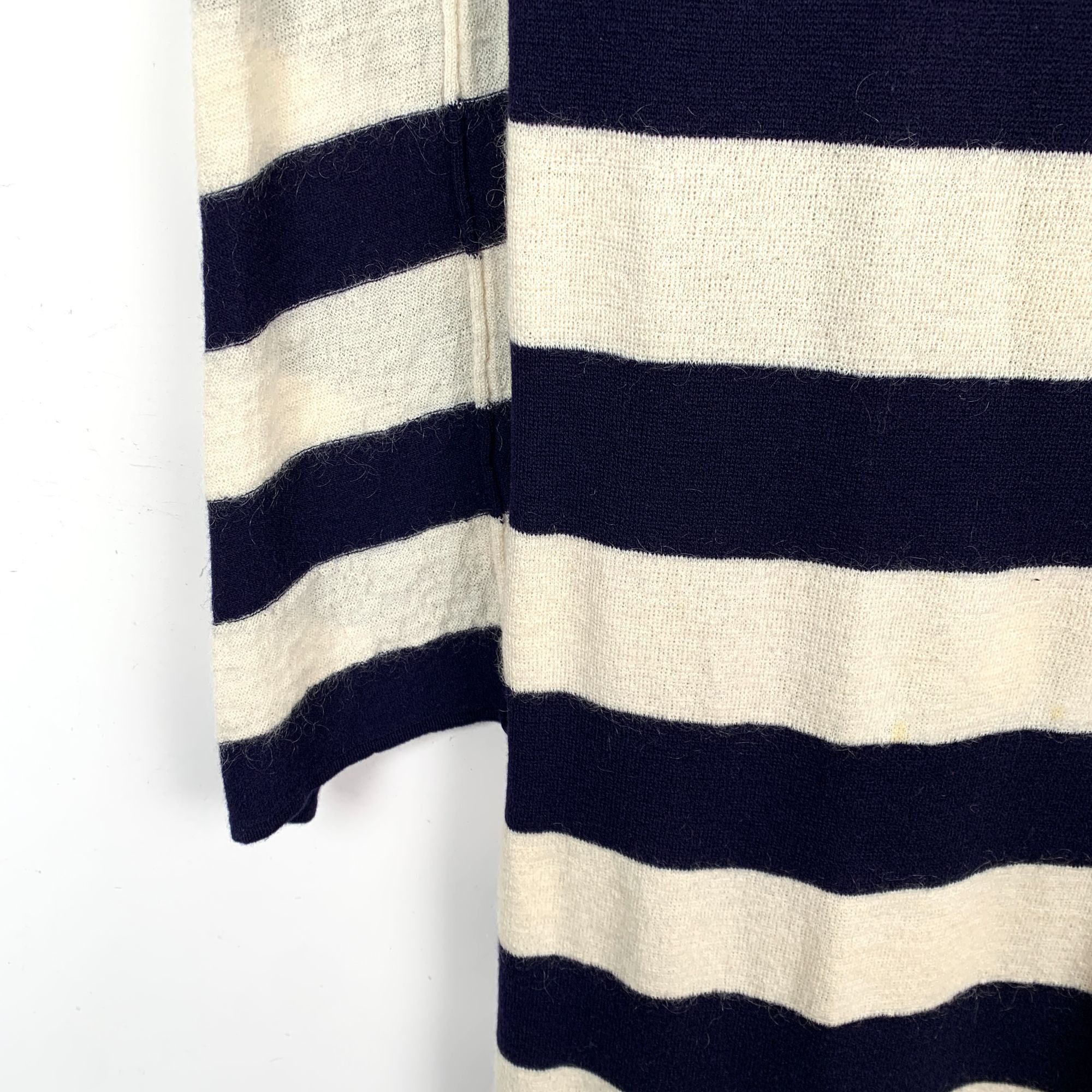 Celine Celine Striped Wool & Mohair Long-Sleeve Dress With Fringe H Size S / US 4 / IT 40 - 10 Thumbnail