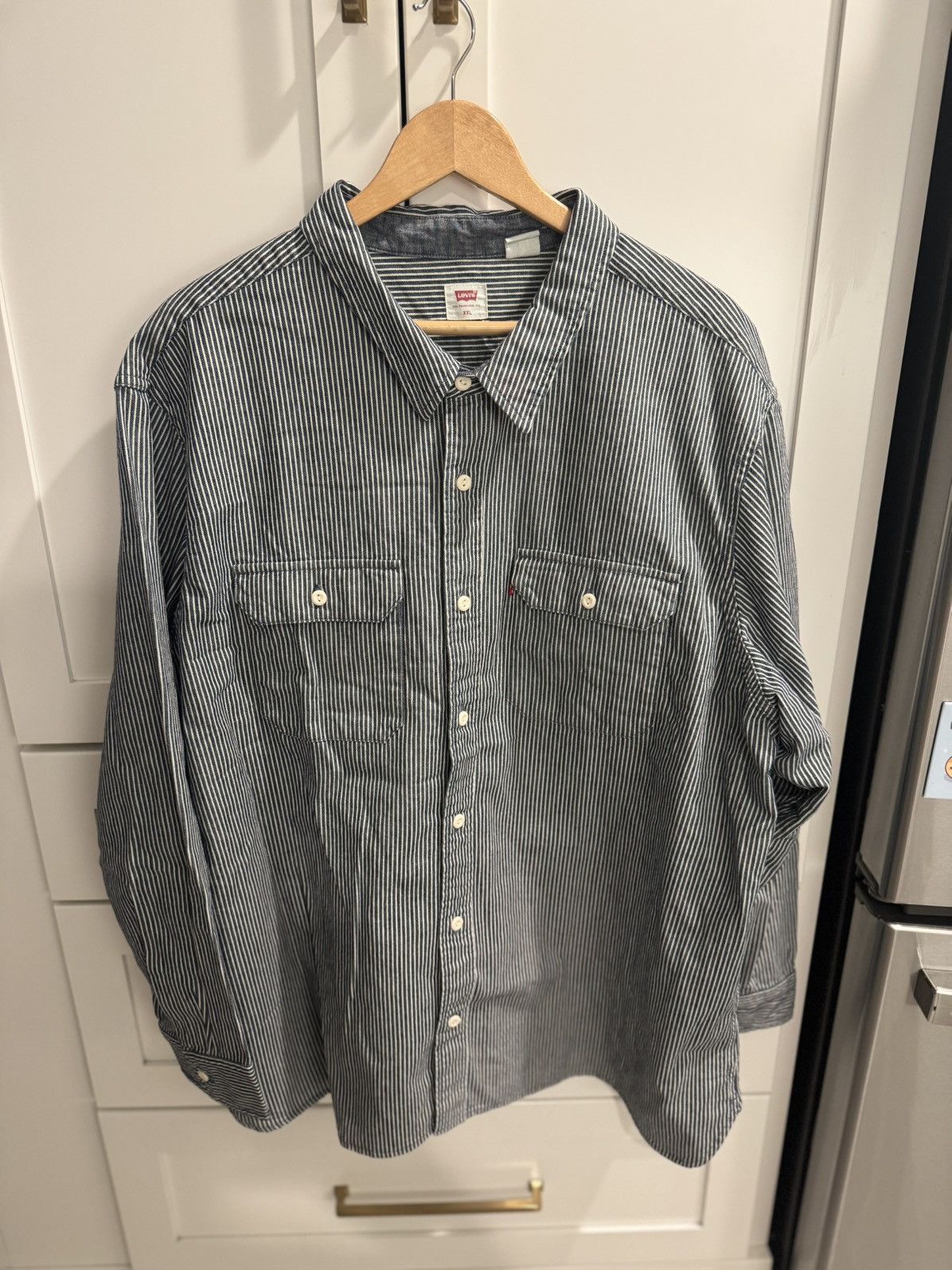 Levi's Levi’s Hickory Stripe Button Down XXL Size US XXL / EU 58 / 5 - 1 Thumbnail
