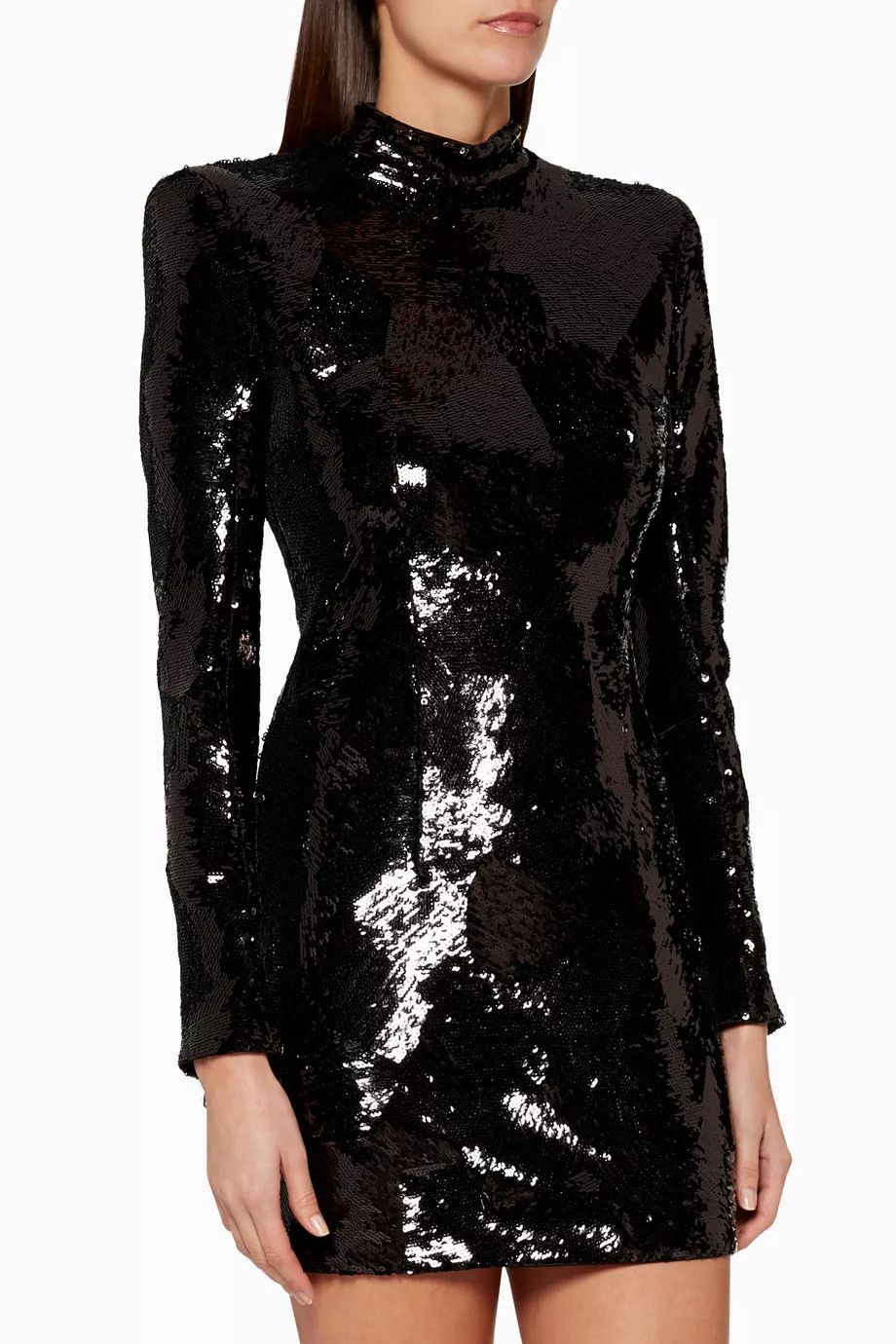 Balmain o1y0525 Sequins Mini Dress in Black Size S / US 4 / IT 40 - 1 Thumbnail