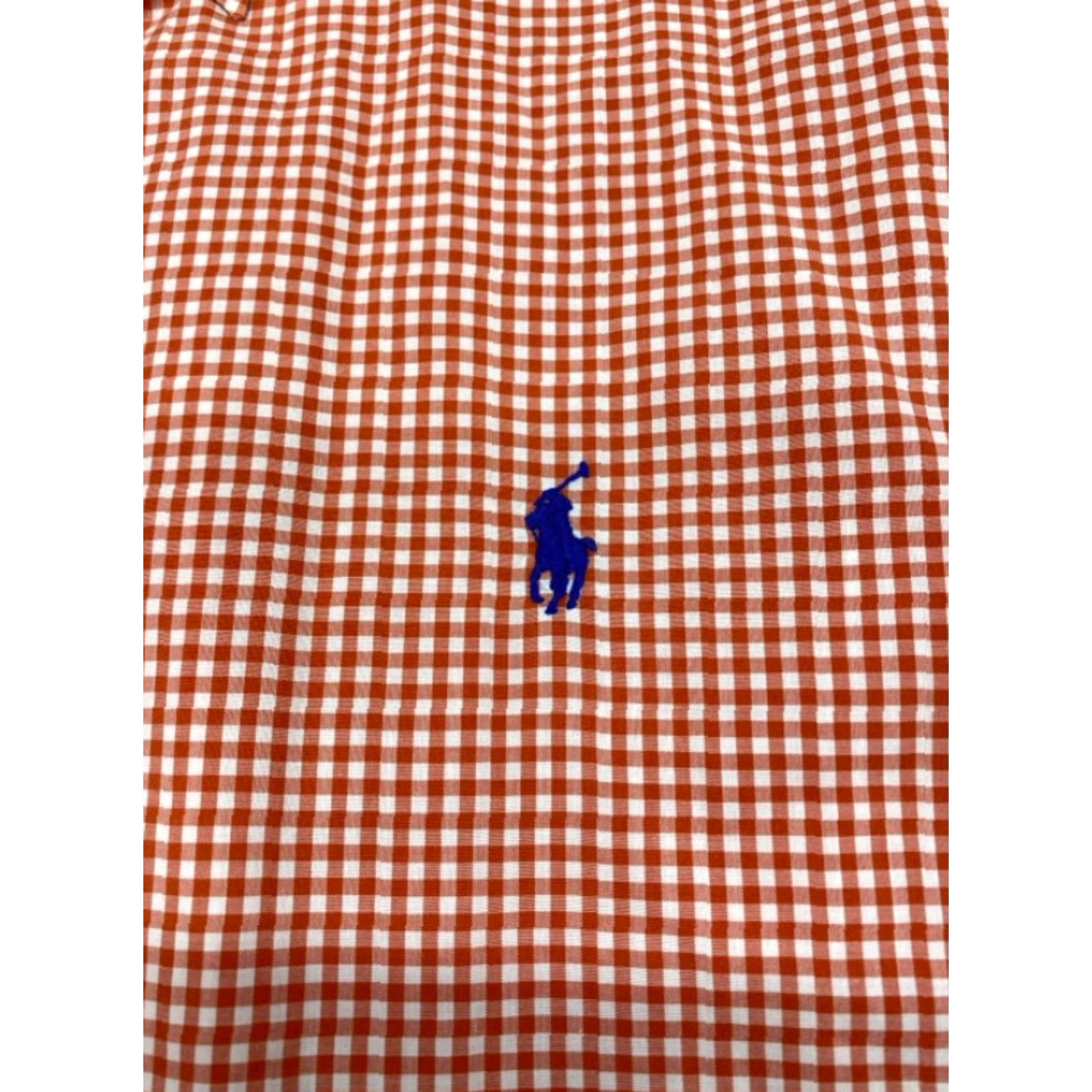 Ralph Lauren VINTAGE Ralph Lauren Shirt Mens XL Long Sleeve Button Up Orange White Checked Blue Pony Size US XL / EU 56 / 4 - 5 Thumbnail
