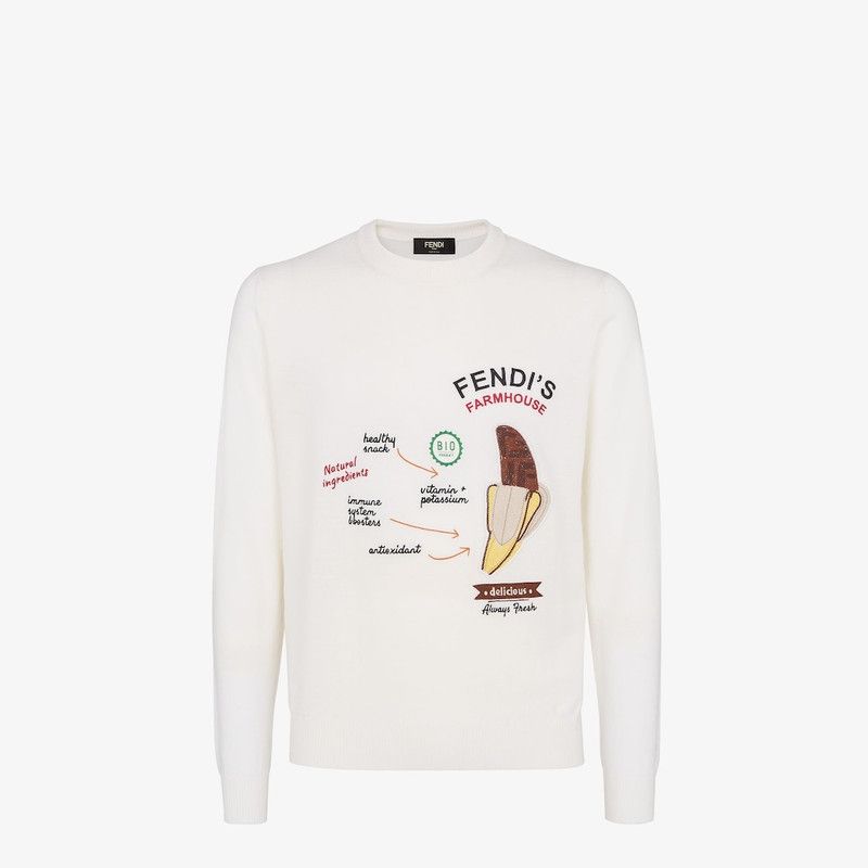 Fendi o1s1wg110226 Pullover in White Size US M / EU 48-50 / 2 - 1 Thumbnail