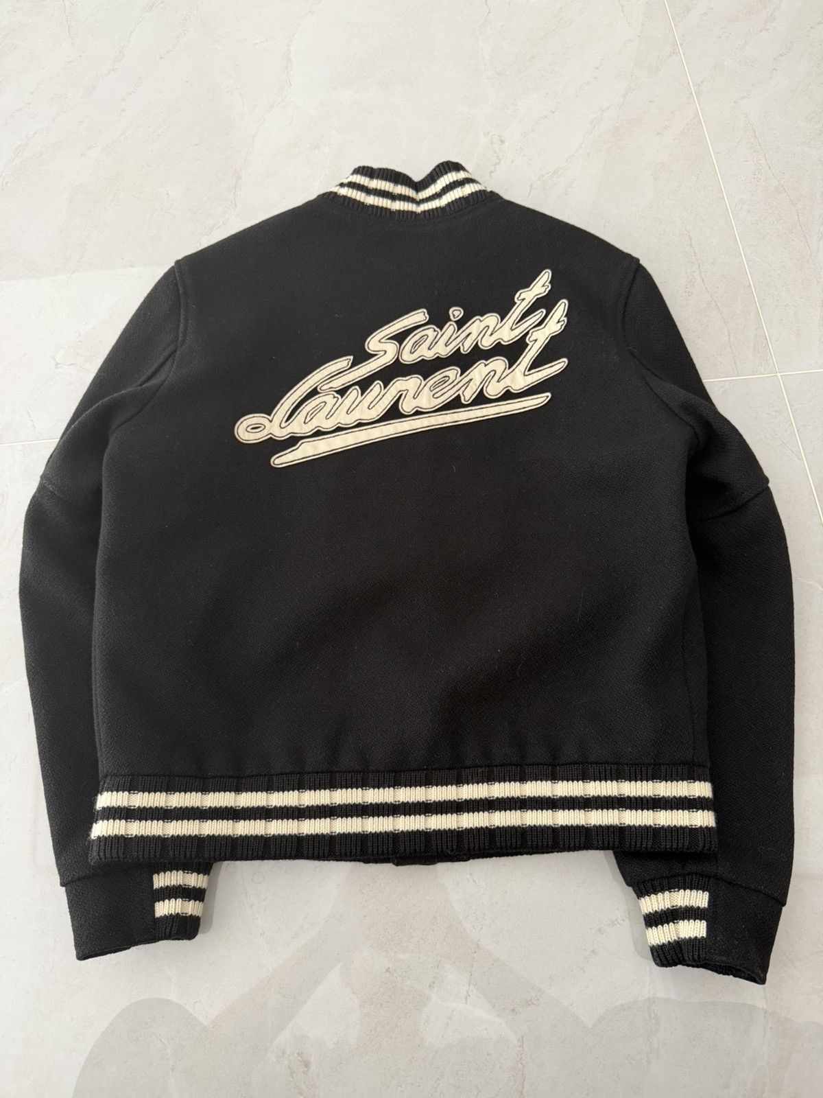 Saint Laurent Paris Saint Laurent Paris Logo Teddy Black Sz. 48 Size US M / EU 48-50 / 2 - 1 Thumbnail