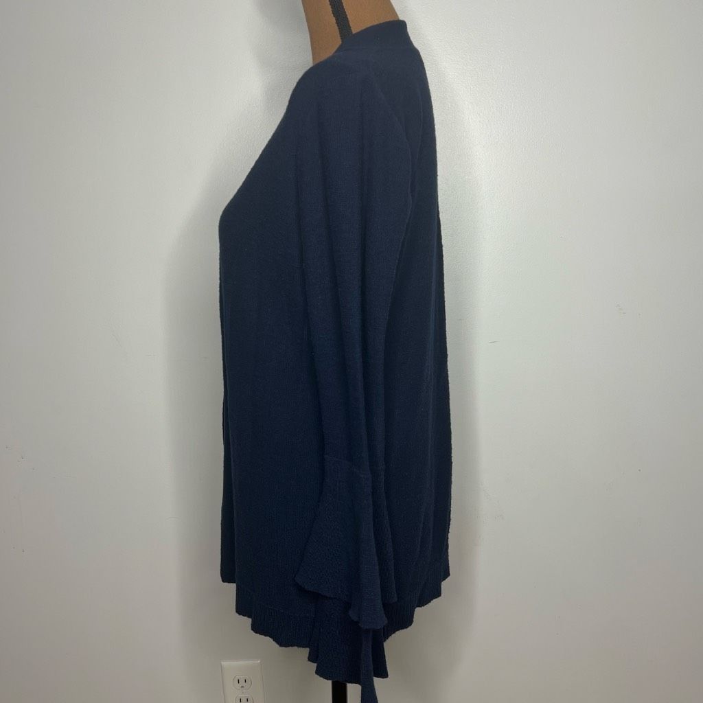 J.Crew J. Crew Navy Cardigan Open Front Sweater, Layered Ruffle Sleeves Women’s Medium Size M / US 6-8 / IT 42-44 - 6 Thumbnail