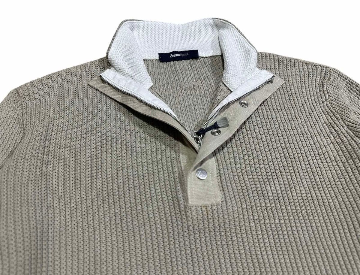 Designer × Ermenegildo Zegna 🔥Vintage Zegna Sport Ribbed Knit Double Layer Polo Ls Shirt Size US M / EU 48-50 / 2 - 2 Thumbnail