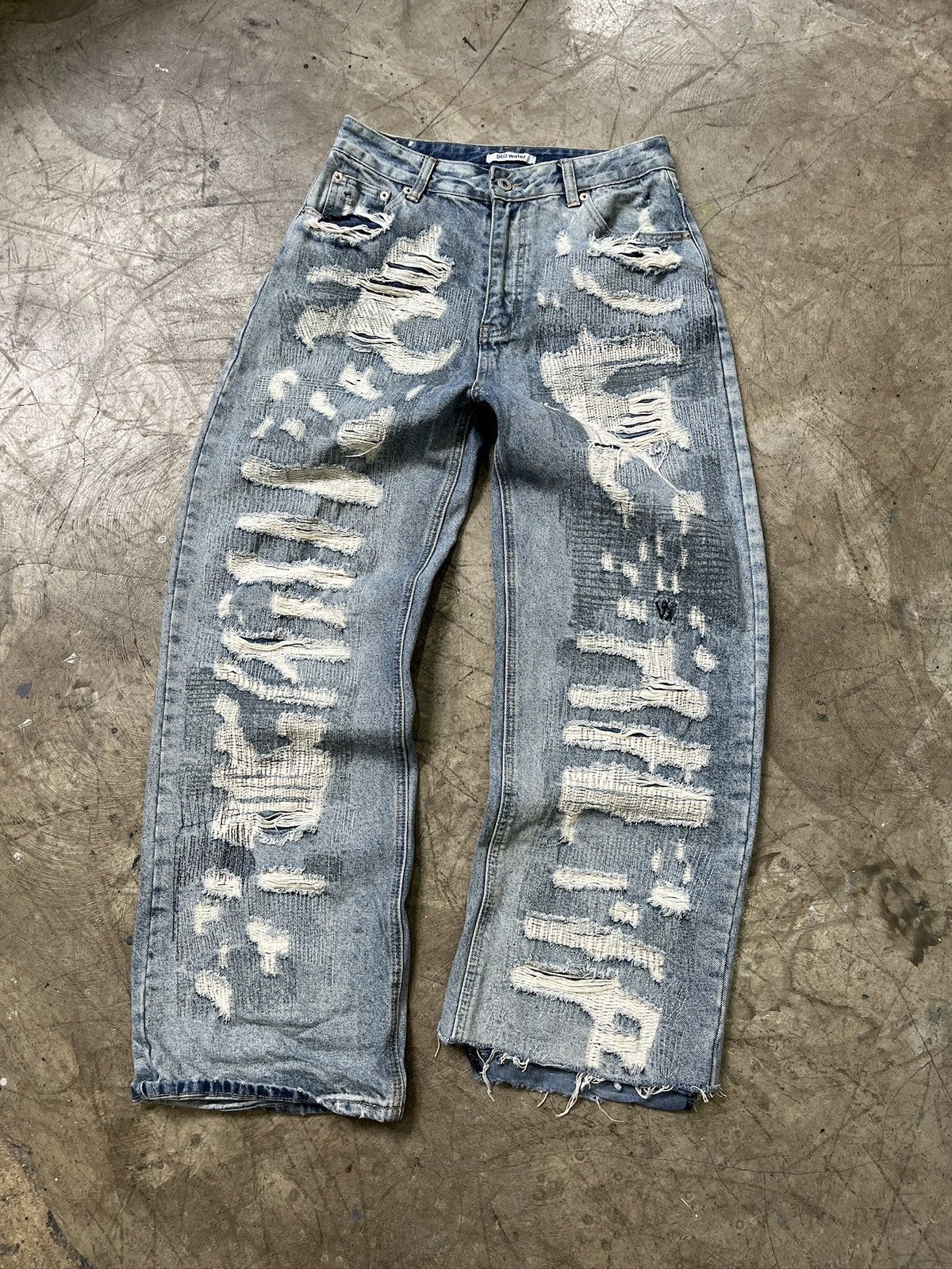Other Still Water Distressed Reworked Denim Jeans (unisex) Size US 29 - 21 Thumbnail