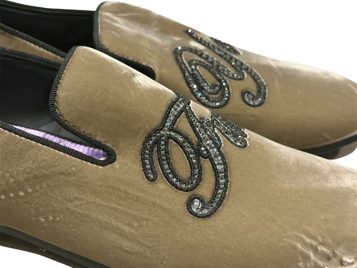 Philipp Plein Philipp Plein Velvet Slip On Loafers With Rhinestones Size US 9 / EU 42 - 2 Thumbnail