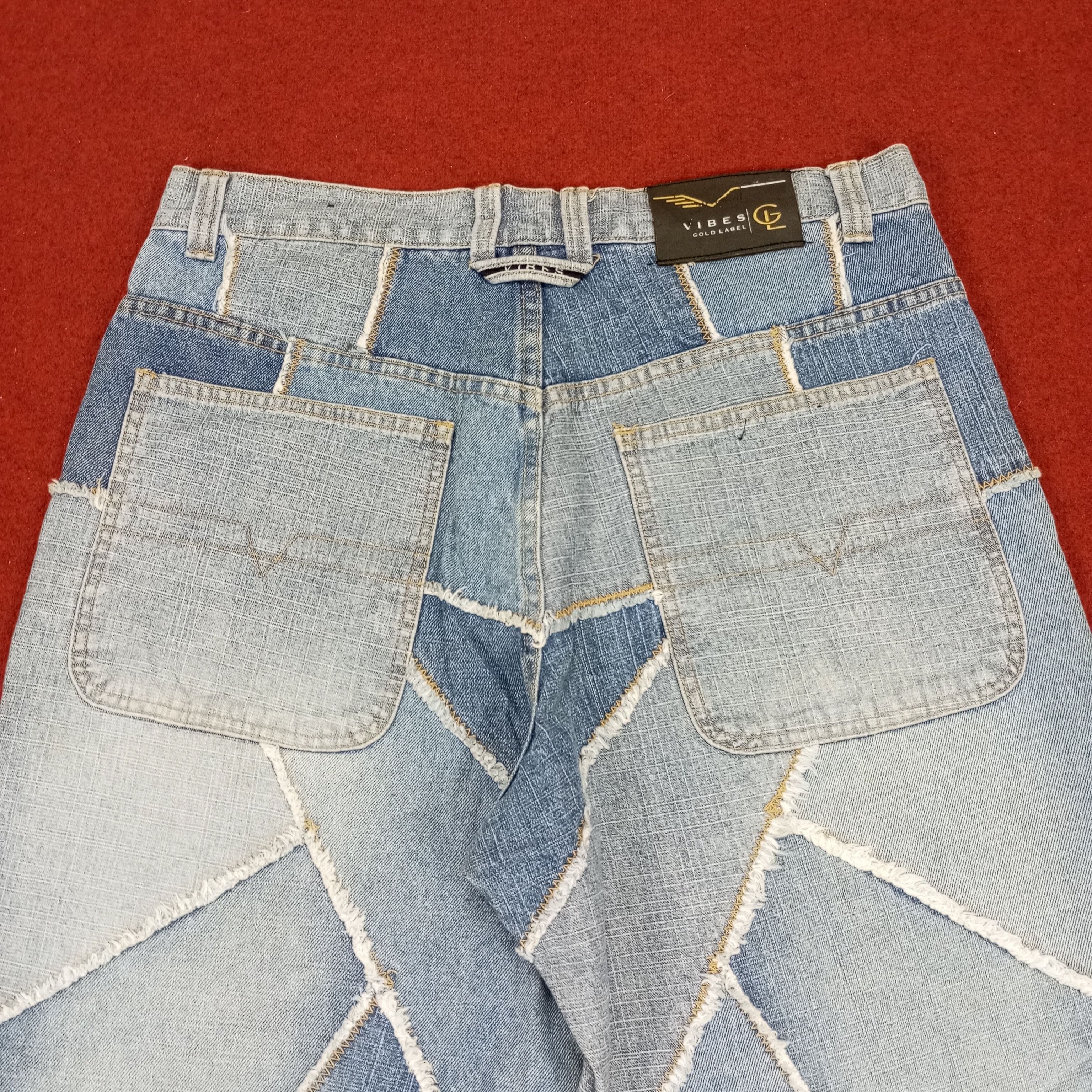 VIBE Vibes Gold Label Rare Fashion Patchwork Style Jeans Size US 34 / EU 50 - 5 Thumbnail