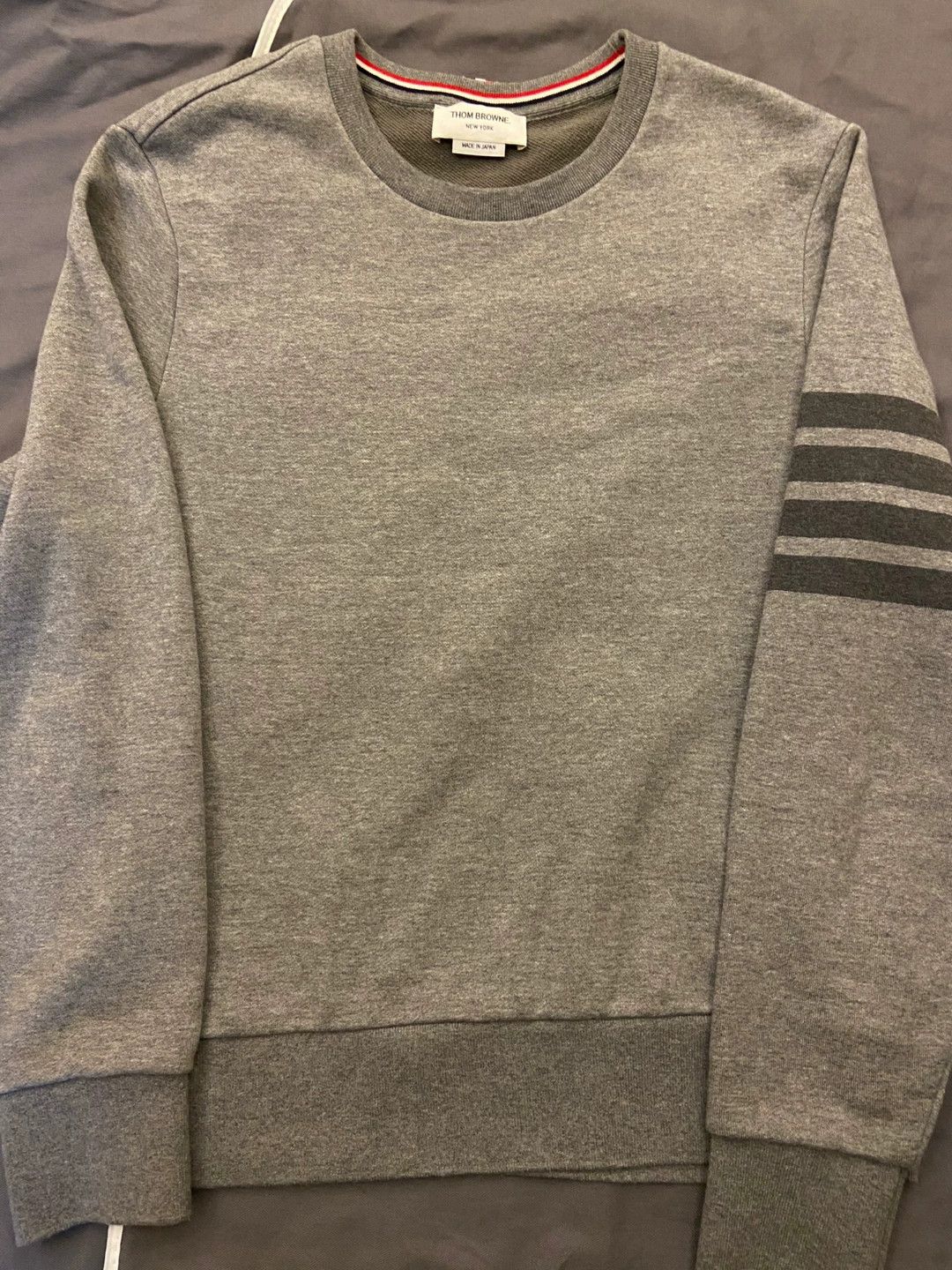 Thom Browne thom browne gray sweatshirt with stripes Size US M / EU 48-50 / 2 - 1 Thumbnail