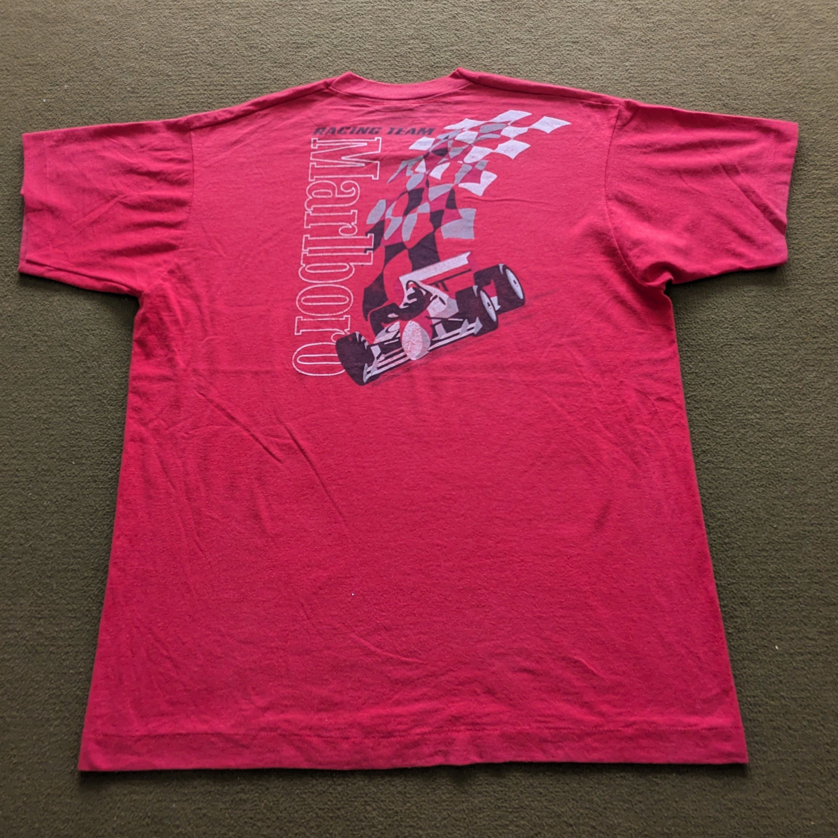 Vintage Vintage 90's MARLBORO Racing Team T-shirt Size US XL / EU 56 / 4 - 1 Thumbnail