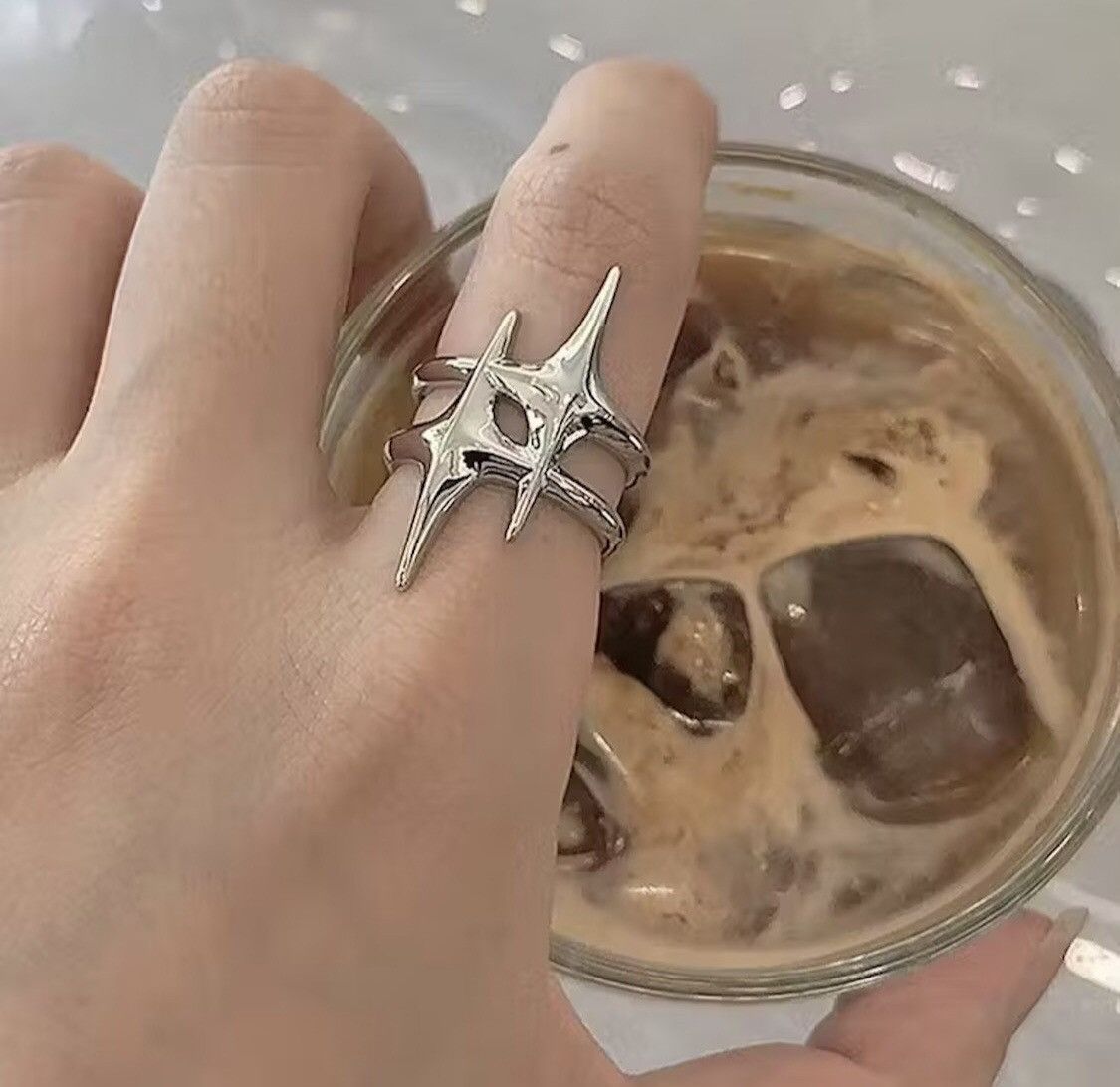 Handmade Abstract Star Adjustable Ring Size ONE SIZE - 3 Thumbnail