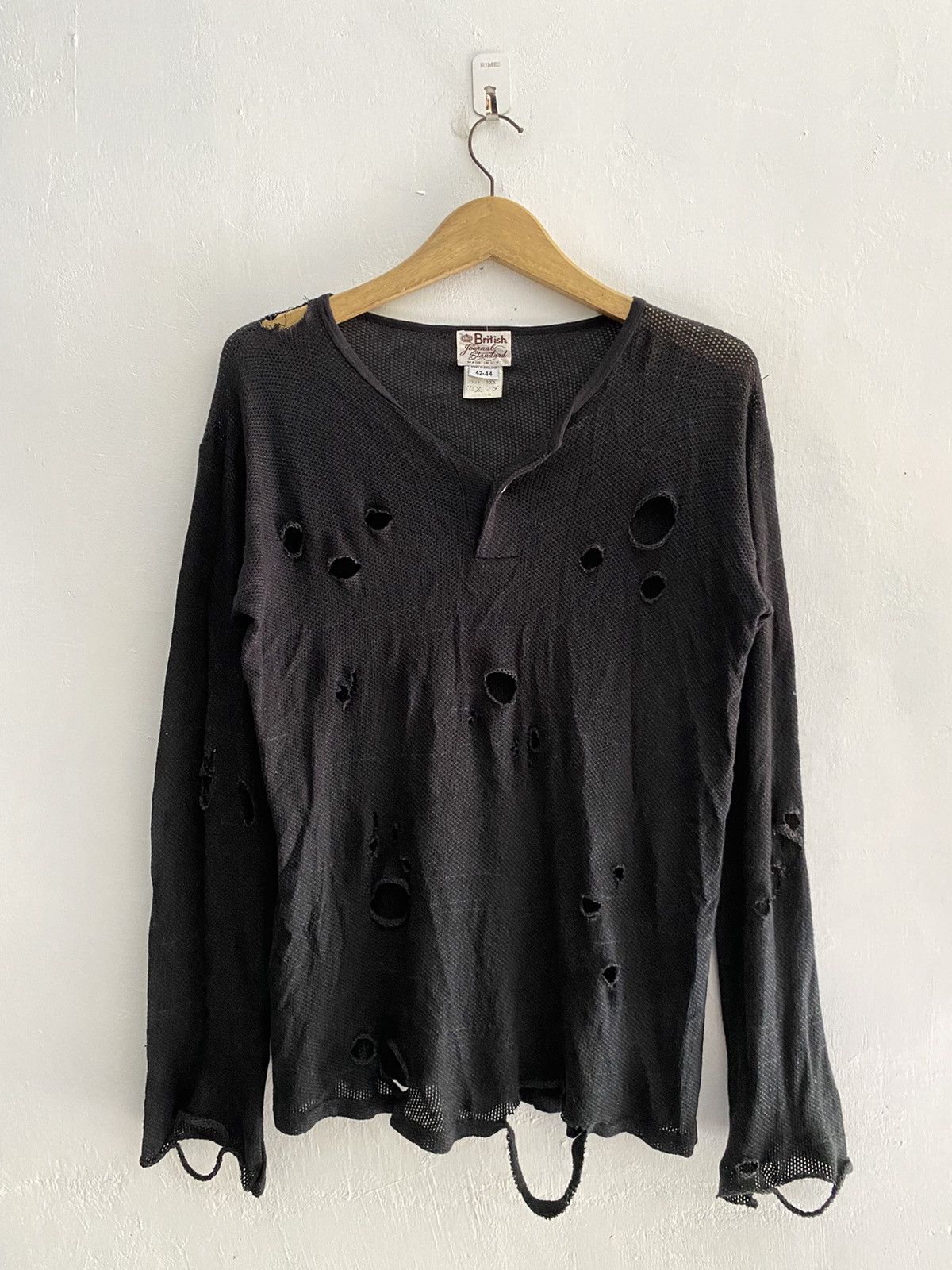 Journal standard british distressed mesh knit longsleeve - Main Image