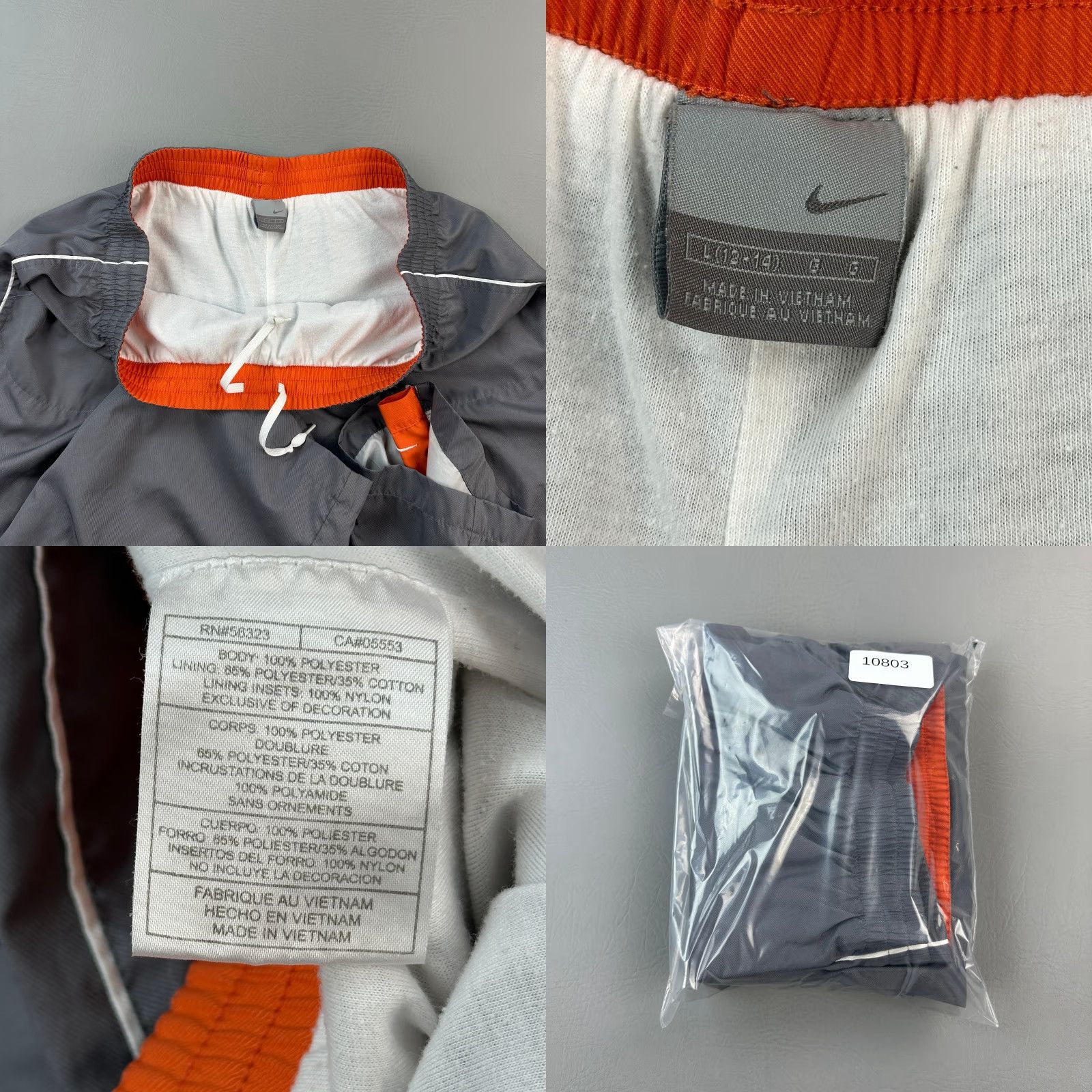 Nike VINTAGE Nike Track Pants Women L Gray Baggy Fleece Lined Ankle Zip Y2K Size 36" / US 14 / IT 50 - 8 Thumbnail
