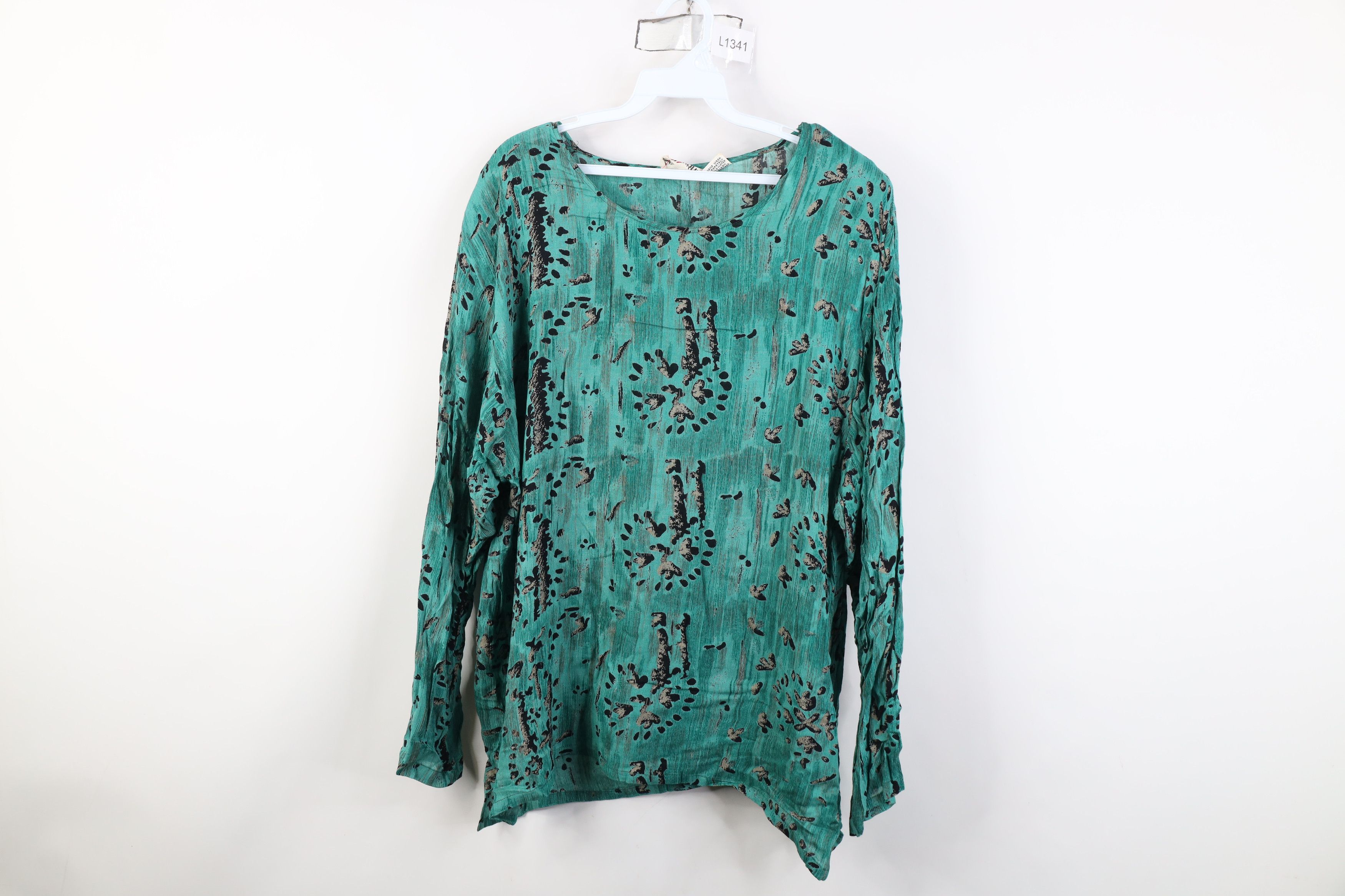 Vintage Vintage 90s Streetwear Baggy Abstract Long Sleeve T-Shirt Size L / US 10 / IT 46 - 1 Thumbnail
