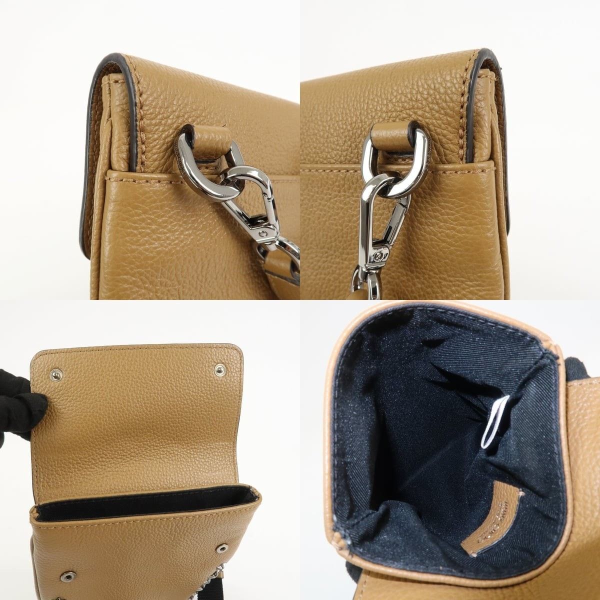 Jimmy Choo Jimmy Choo Kimi Messenger Calfskin Crossbody Bag Tan Size ONE SIZE - 7 Thumbnail