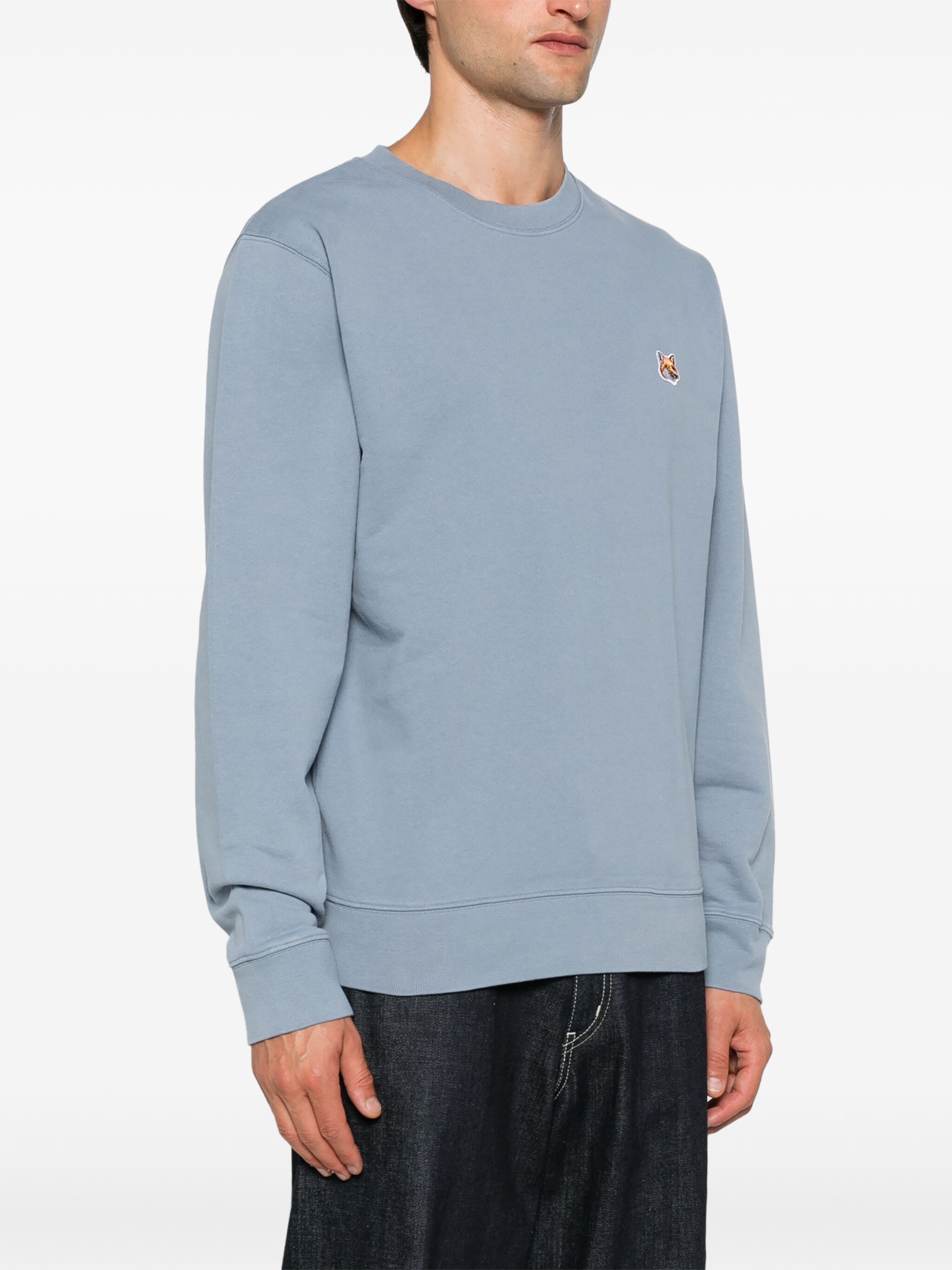 Maison Kitsune o1s22i1n1124 Fox Head Patch Sweatshirt in Light Blue Size US L / EU 52-54 / 3 - 3 Thumbnail
