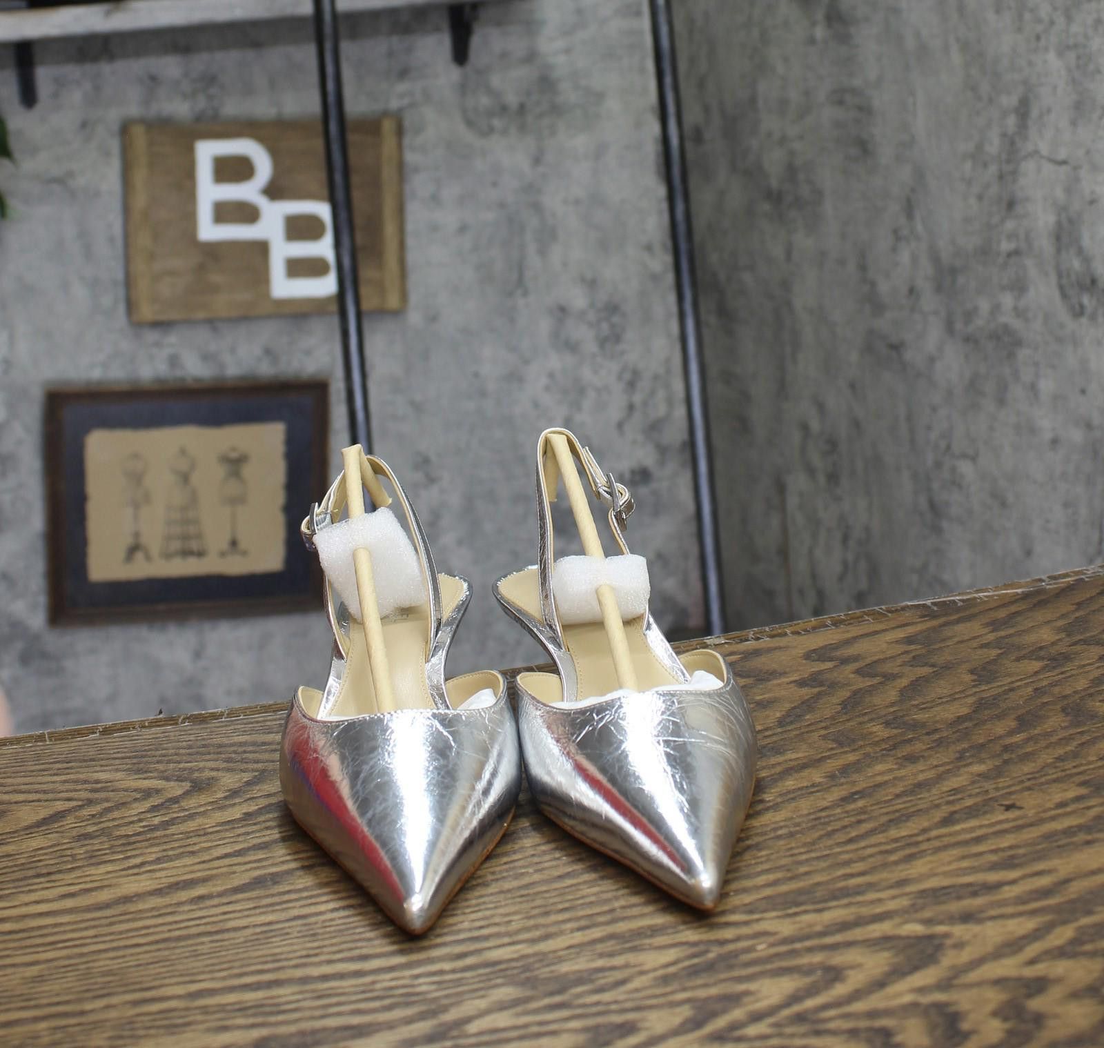 Michael Kors Michael Michael Kors Kitten Sling Pumps Silver Gray 6.5m Size US 6.5 / IT 36.5 - 3 Thumbnail