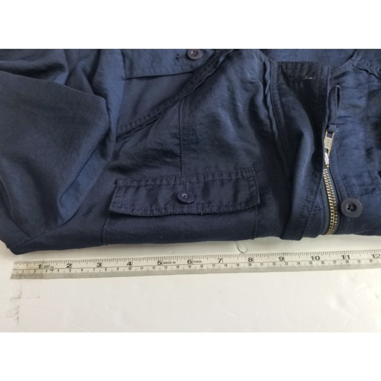 Anthropologie Hei Hei Cargo Jacket Navy Medium Blue Full Zip Casual Women Military Jacket Size M / US 6-8 / IT 42-44 - 3 Thumbnail