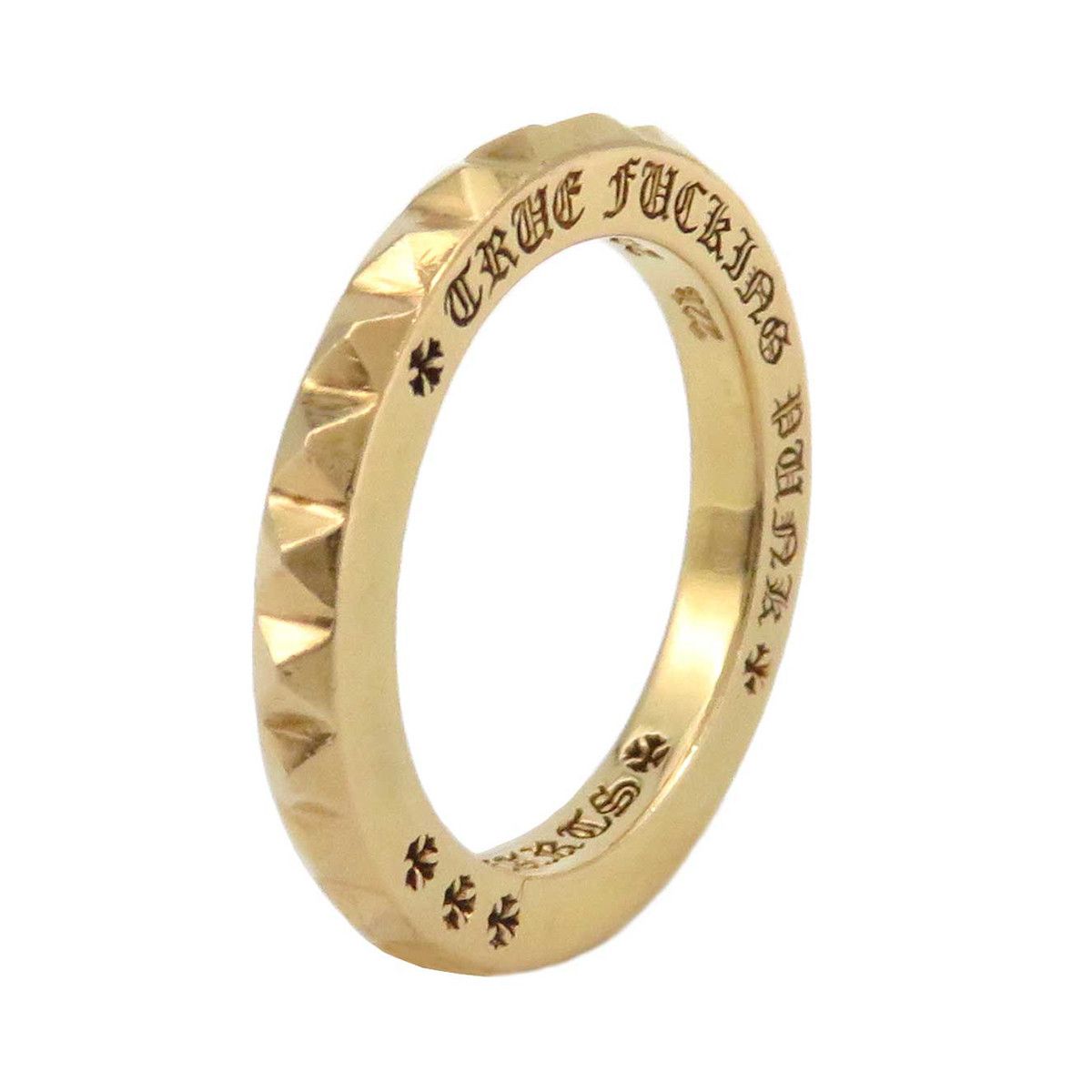 image of Chrome Hearts 22K Punk Ring in Gold, Men's