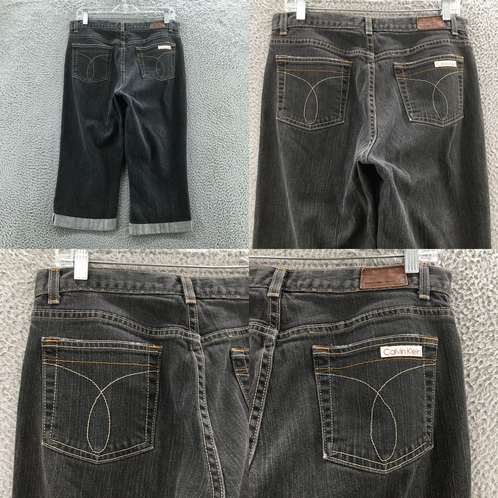 Calvin Klein Calvin Klein Capri Bootcut Jeans Womens 10 Black Cotton Blend Denim 5-Pocket Regular Stretch Modern Classic Womens Size 32" / US 10 / IT 46 - 9 Thumbnail