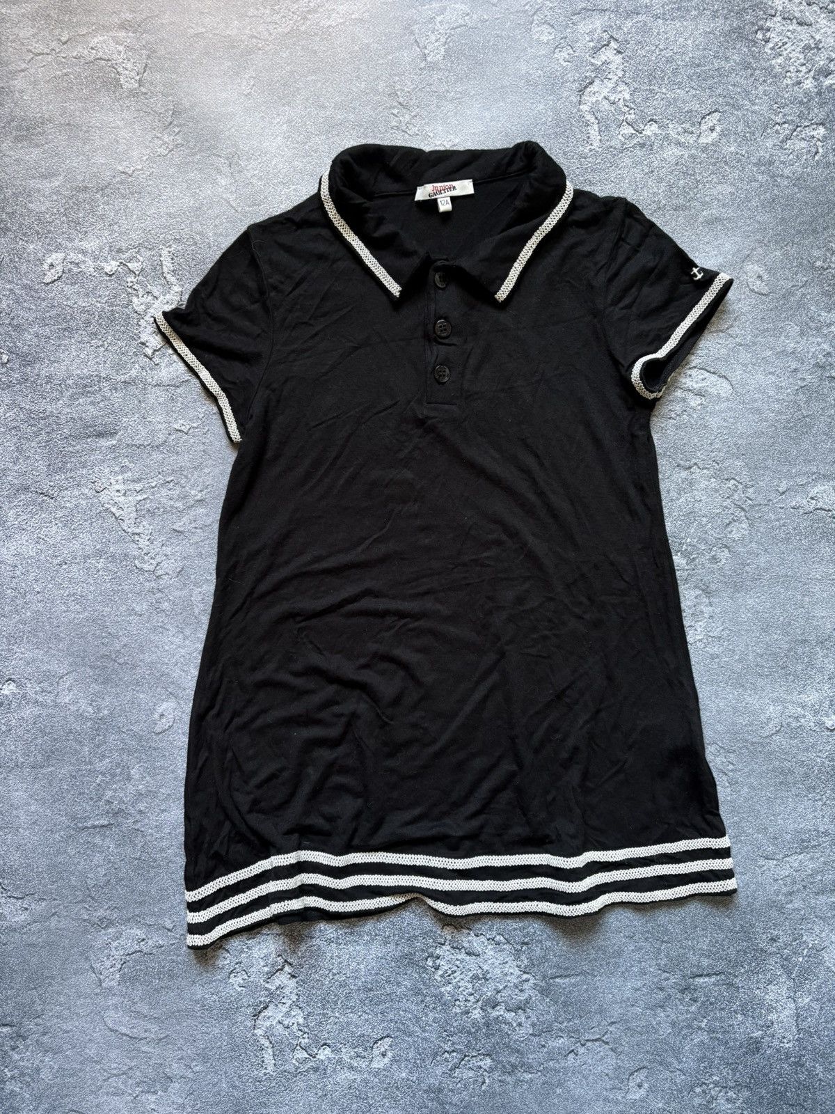 Jean Paul Gaultier Vintage Jean Paul Gaultier Junior 12A Black Polo Shirt Size XS / US 0-2 / IT 36-38 - 2 Thumbnail
