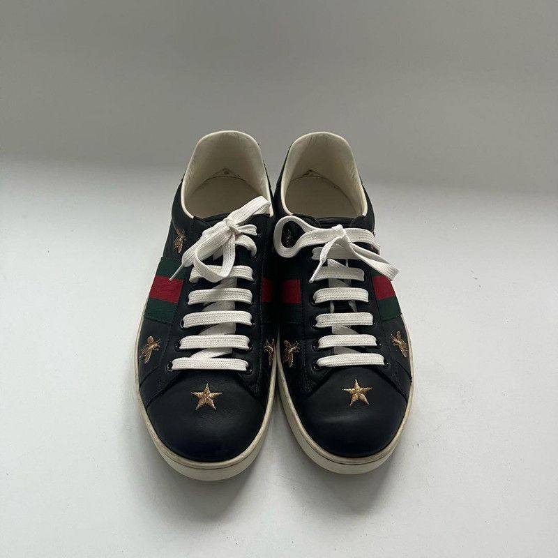 Gucci Gucci Ace Black Bee Embroidery Low-Top Sneakers Size US 9.5 / EU 42-43 - 3 Thumbnail