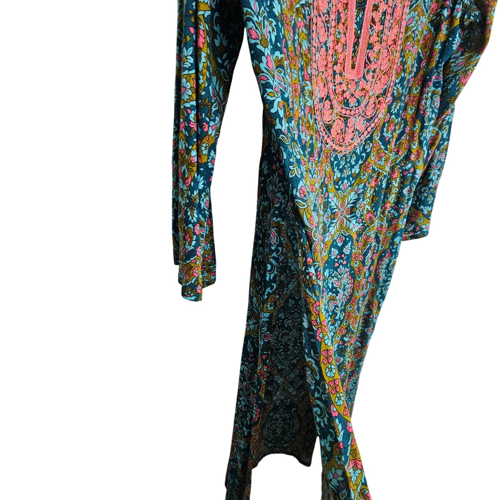 Market World Market Women Boho Maxi Longline Side Split Tunic Top Size ONE SIZE - 5 Thumbnail
