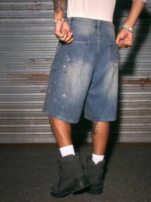 Japanese Brand × Vintage Y2K Vintage RETRO rhinestone jorts shorts Size US 35 - 3 Thumbnail
