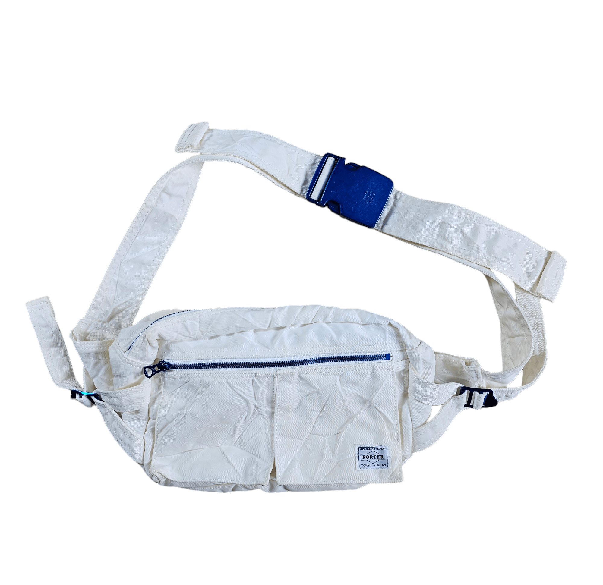 image of Porter x Porter Yoshida Co White Japan Crossbody Sling Bag Waist Bag, Men's