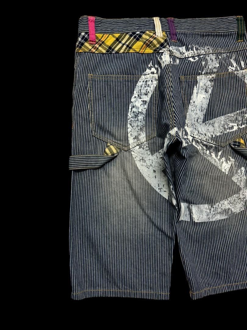 Vintage INSANE Japanese Hickory Short Mudwash Patcher Sick Style Size US 32 / EU 48 - 14 Thumbnail