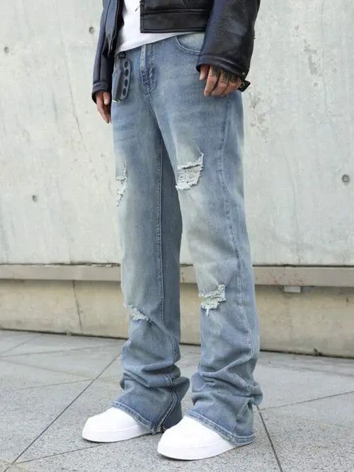 Japanese Brand × Vintage Stacked denim jeans DRIP Size US 32 / EU 48 - 3 Thumbnail