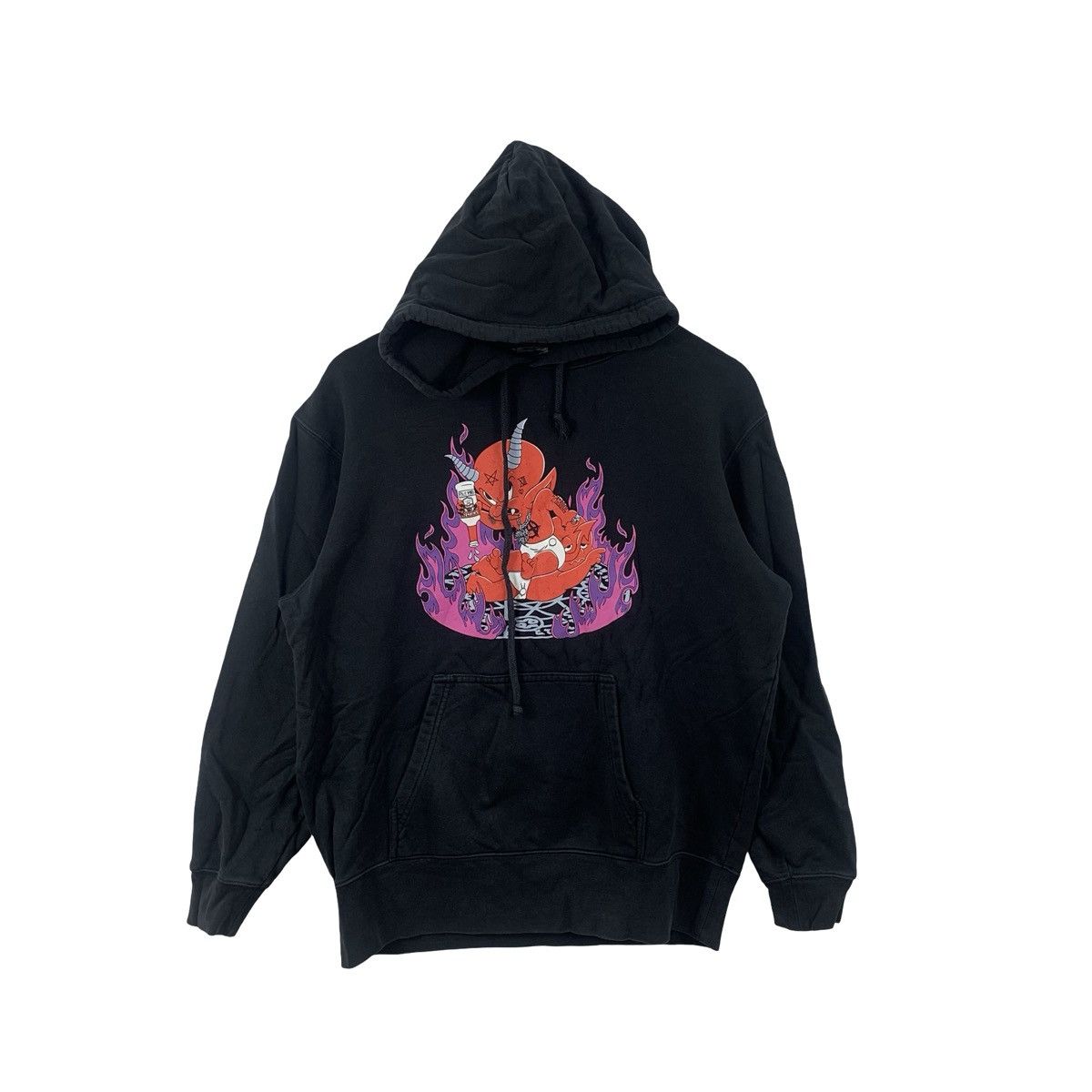 Anime Vintage DEMON FLAME AMINE Graphic Hoodie Streetwear Size US XL / EU 56 / 4 - 1 Thumbnail